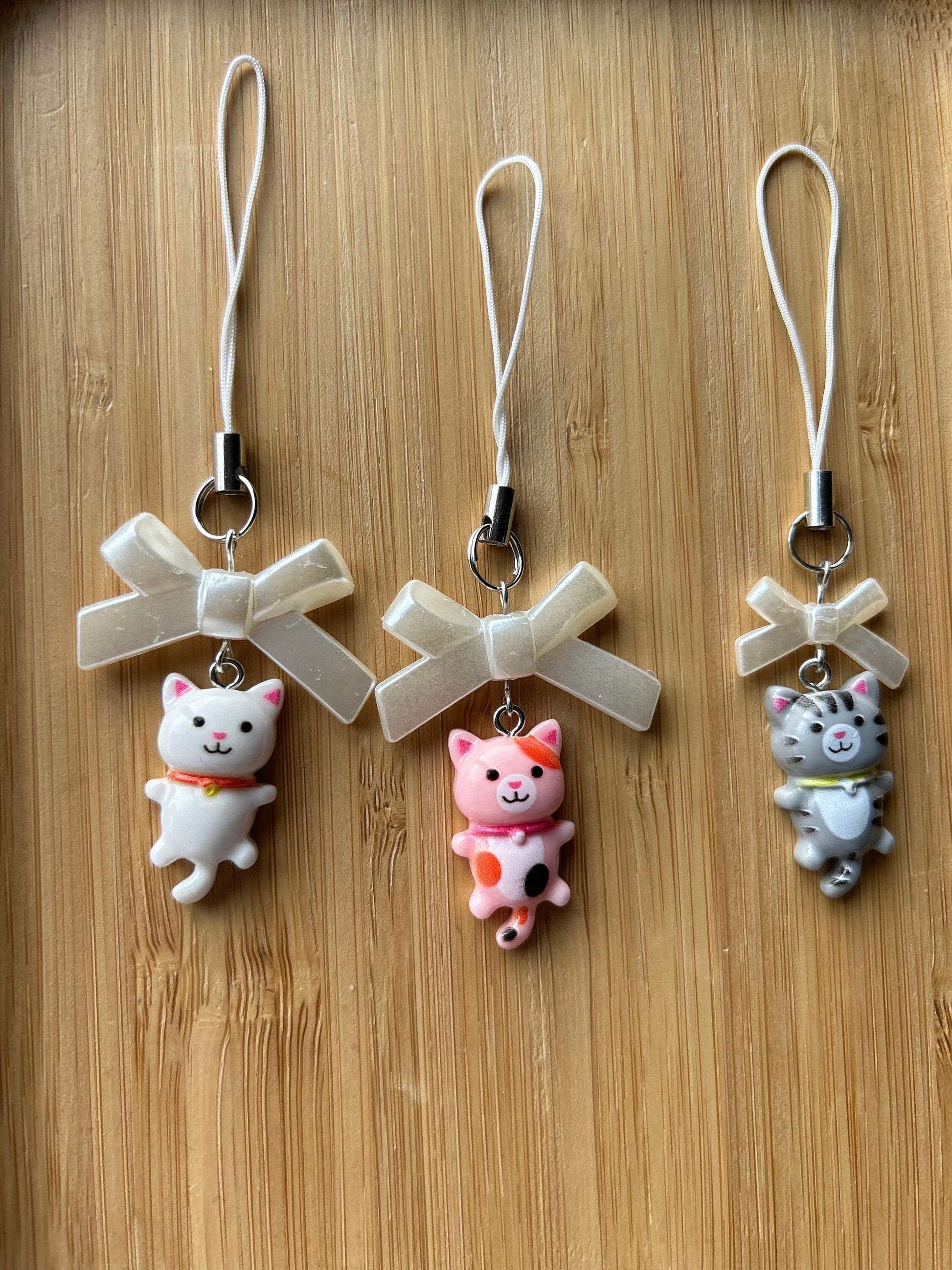 HANDMADE Cute Kawaii Calico Cat Kitty Phone Charms