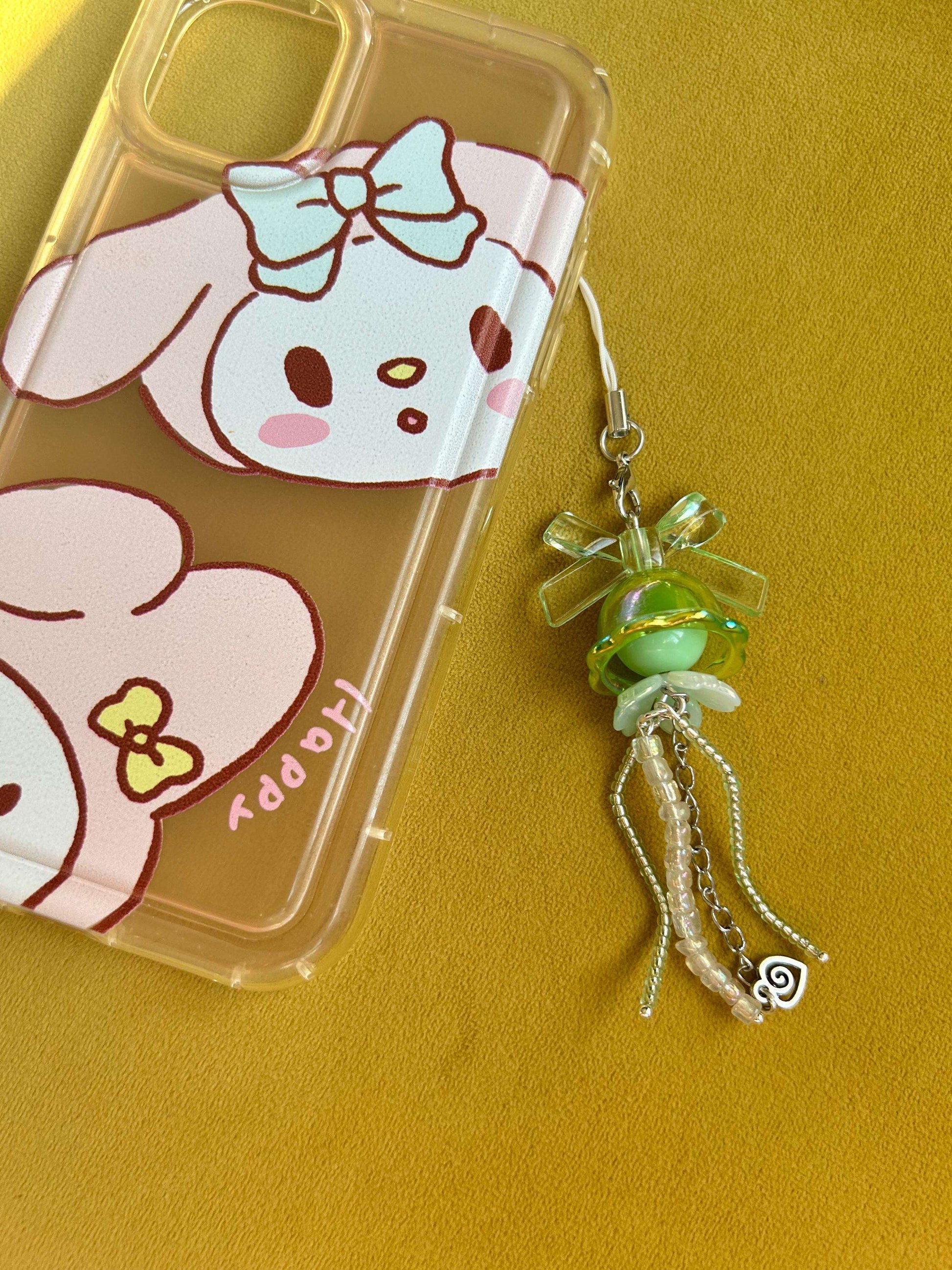 HANDMADE Cute Pastel Bow Jellyfish Phone Charms Evergreen