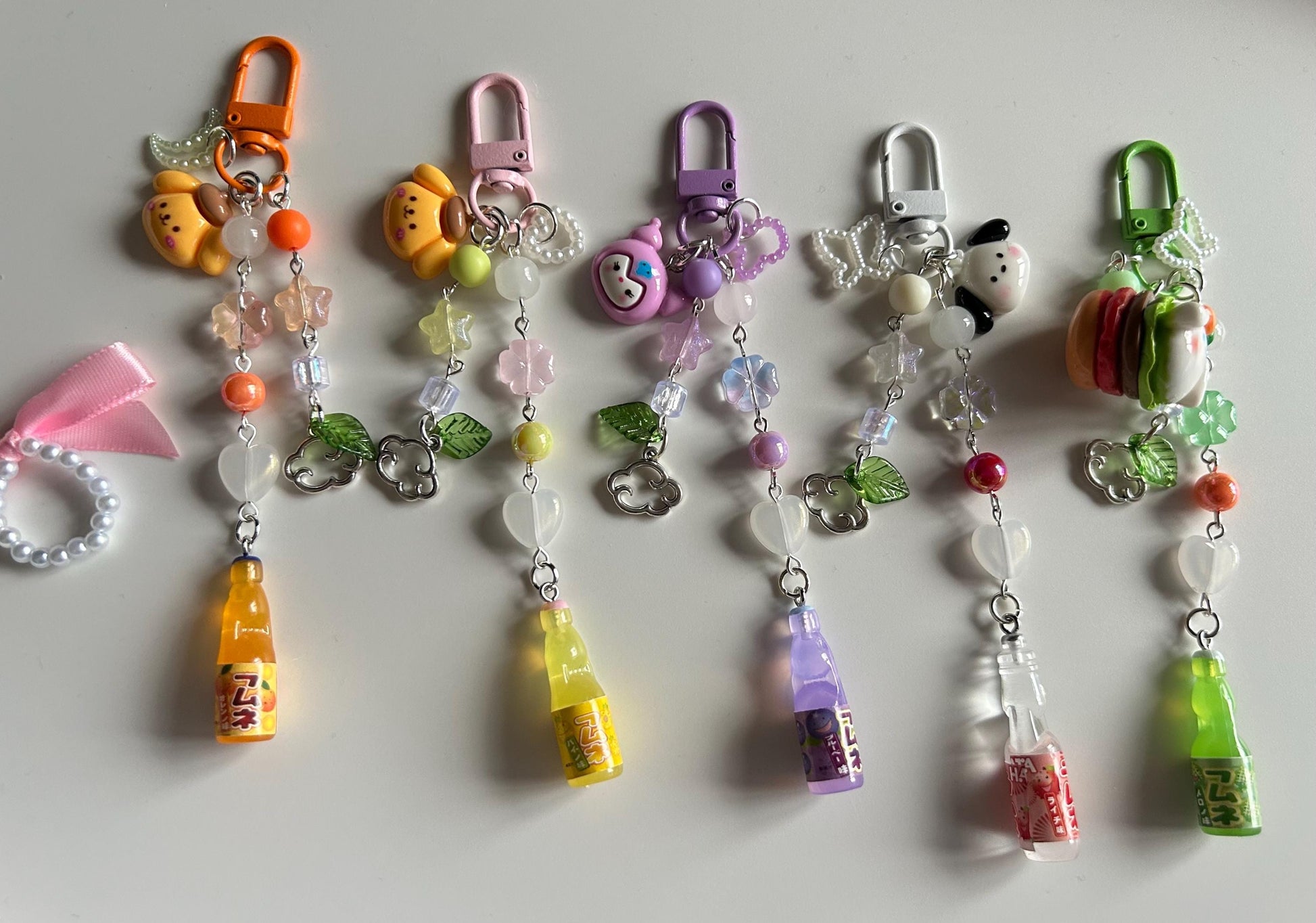 HANDMADE Kawaii Cute Themed Sanrio Ramune Drink Bottle Keychains