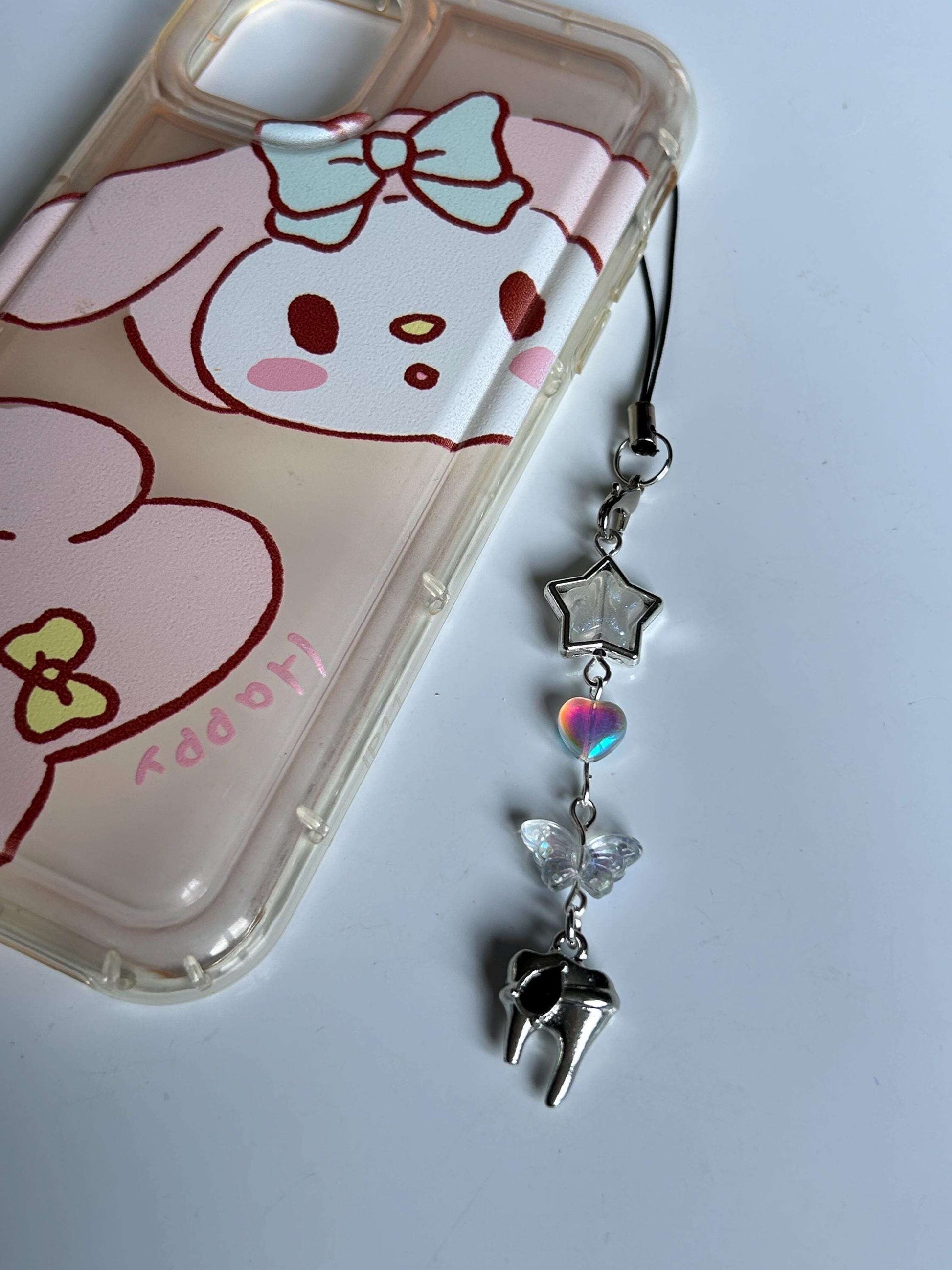 HANDMADE Cute Whimsical Black Phone Charms Tooth