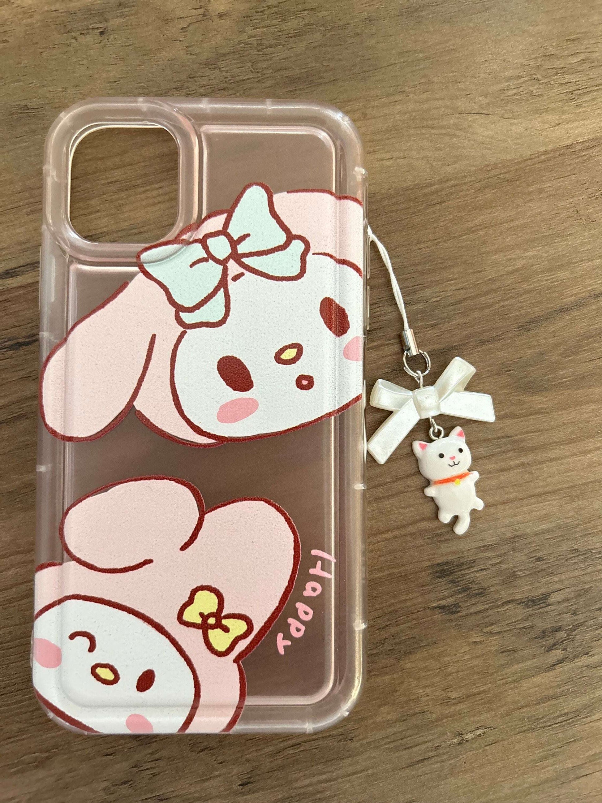 HANDMADE Cute Kawaii Calico Cat Kitty Phone Charms White