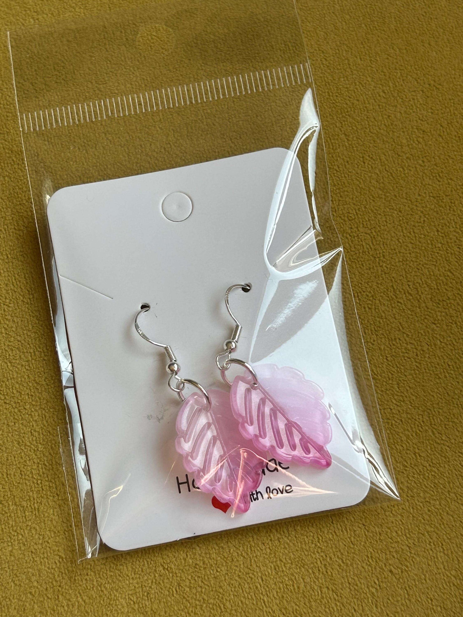 NEW Handmade Cute Coquette Sterling Silver Leaf Earrings