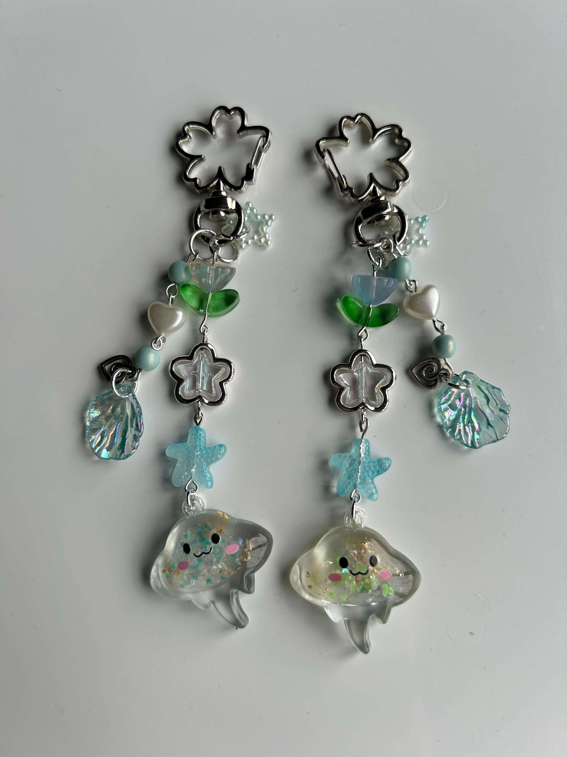 HANDMADE Cute Kawaii Stingray Keychains Blue
