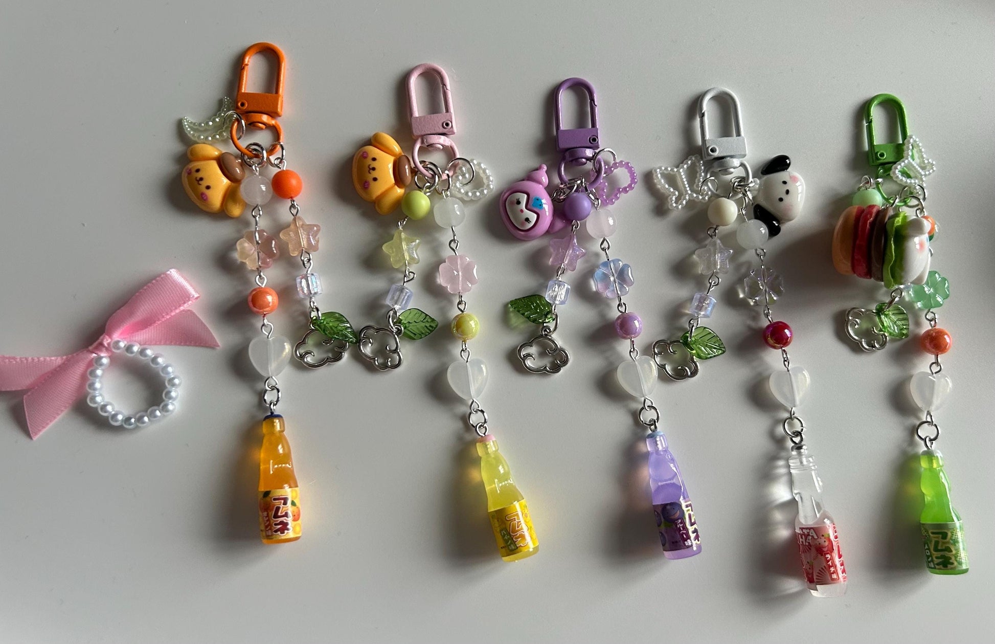 HANDMADE Kawaii Cute Themed Sanrio Ramune Drink Bottle Keychains