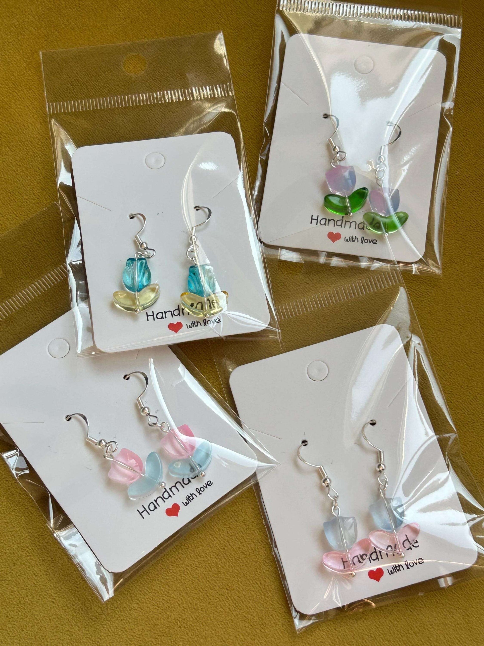 Handmade Cute Coquette Sterling Silver Tulip Earrings