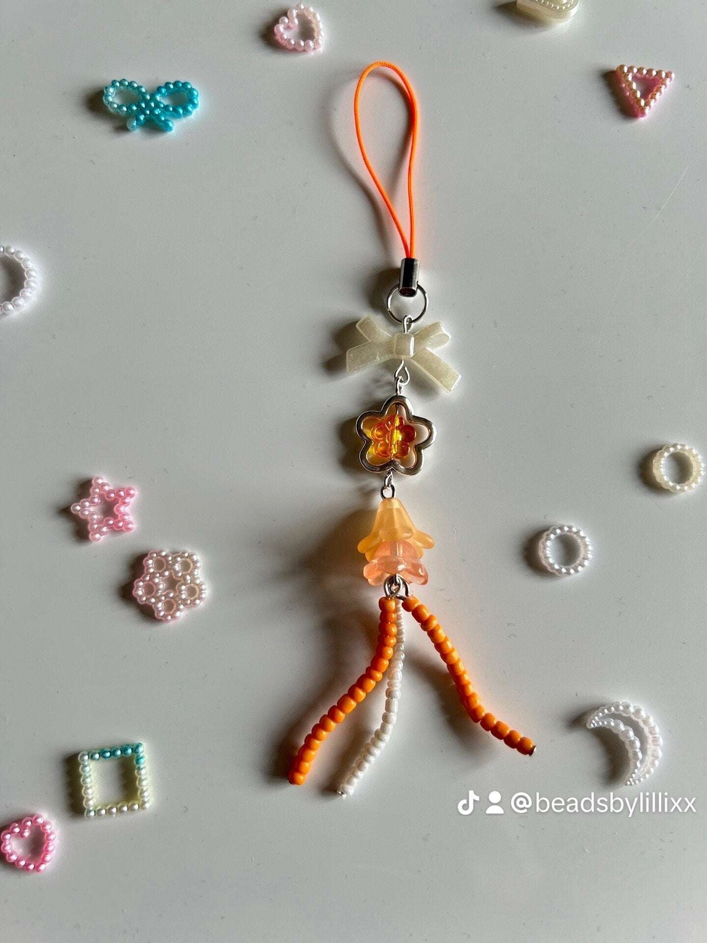 HANDMADE Cute Jellyfish Phone Charms Orange