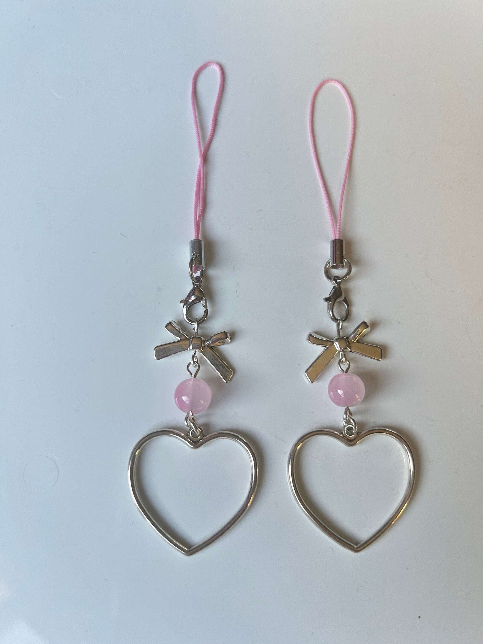HANDMADE Cute Coquette Phone Charms Ombre Heart