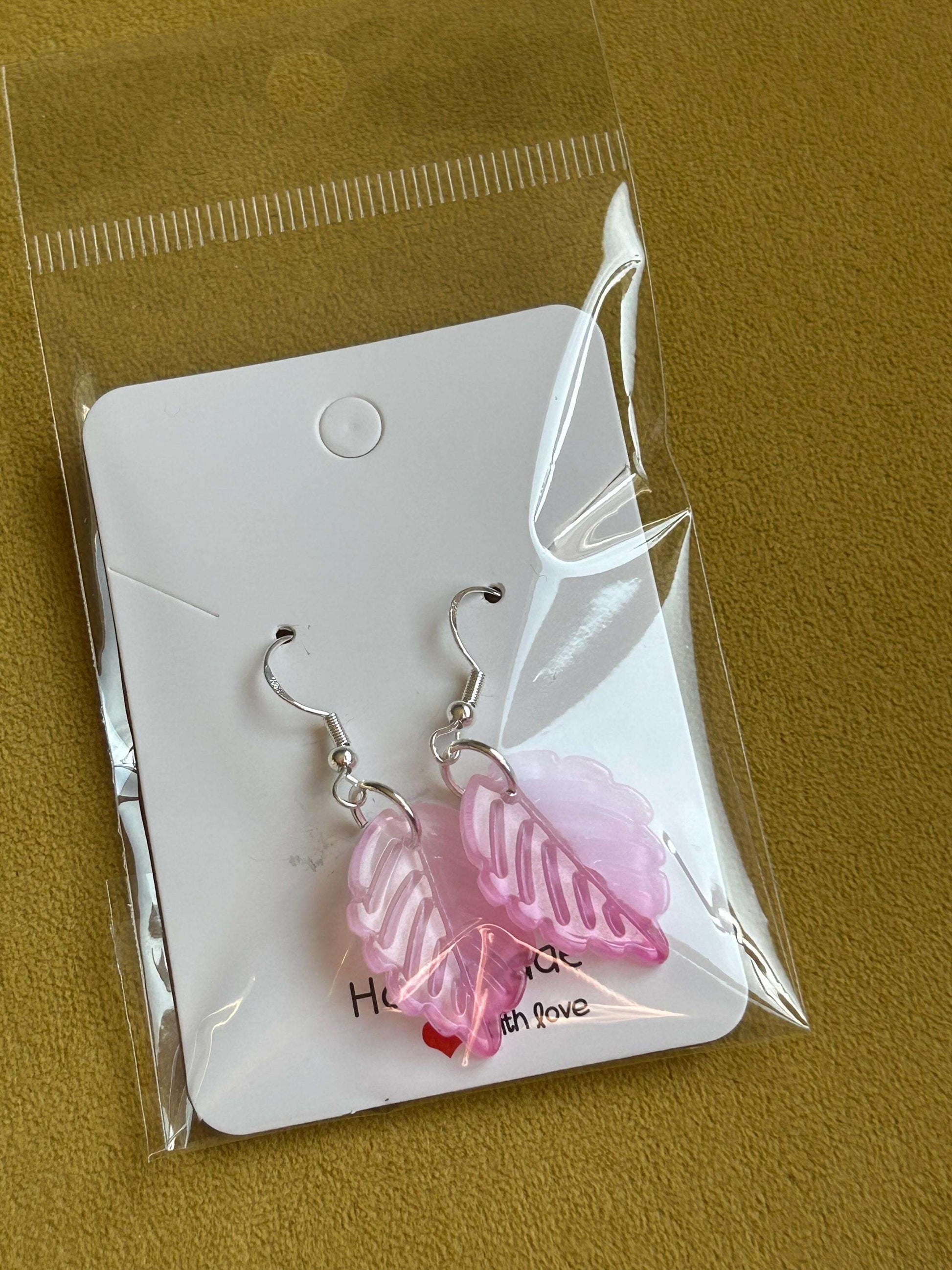 NEW Handmade Cute Coquette Sterling Silver Leaf Earrings