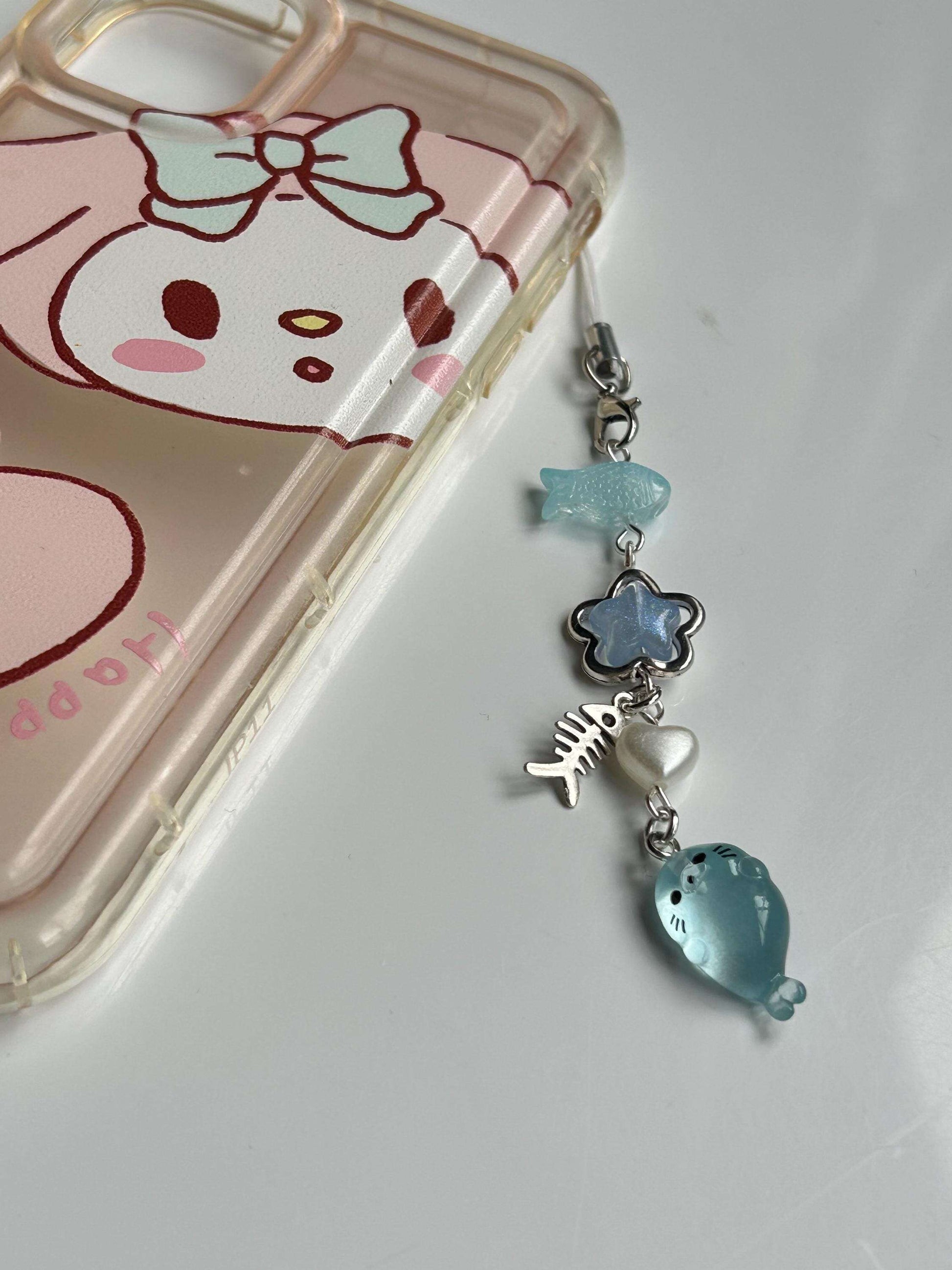 HANDMADE Cute Kawaii Seal Glow in the Dark Phone Charms Chilling