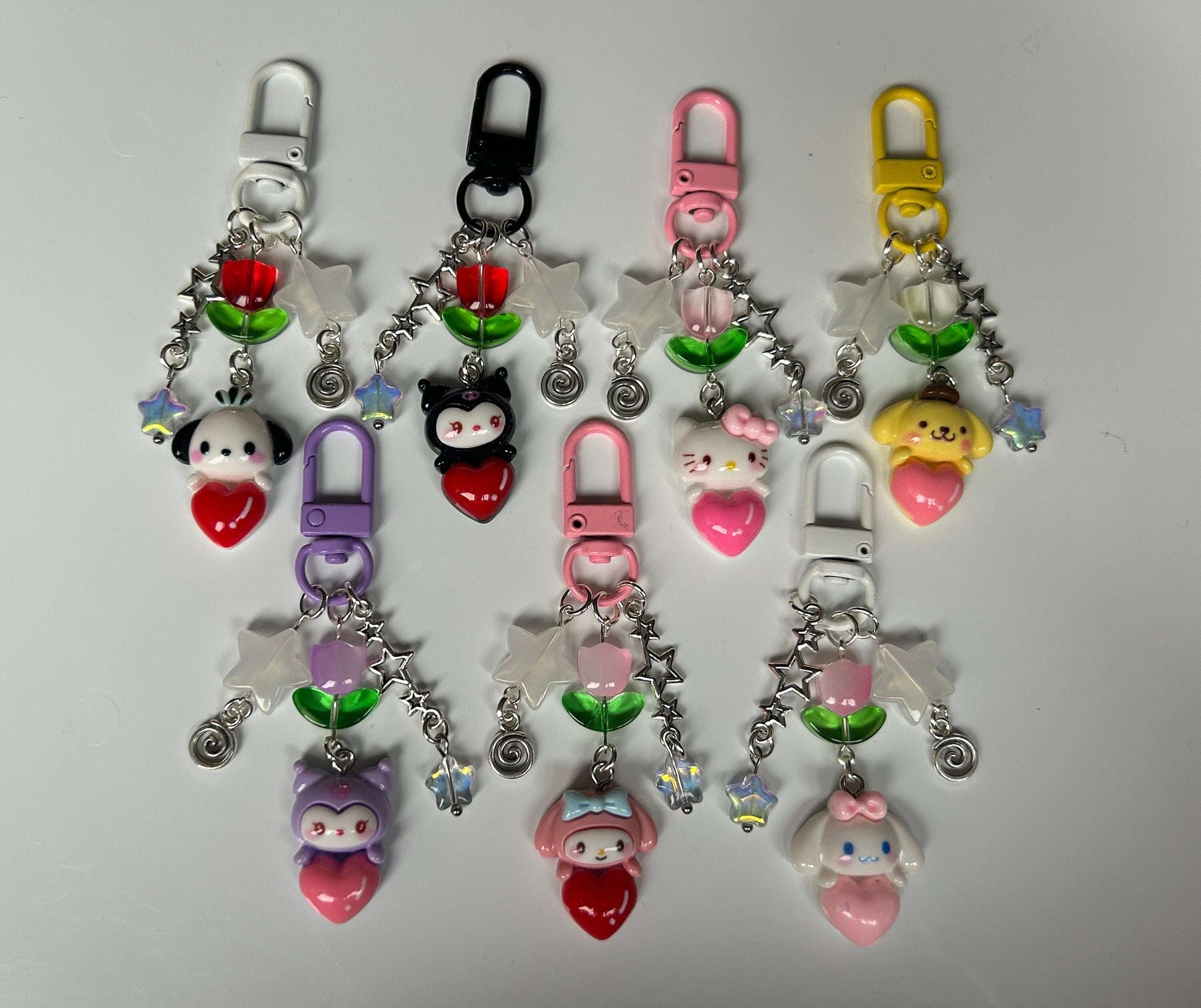 Super Cute Handmade Kawaii Sanrio Inspired Tulip Keychains
