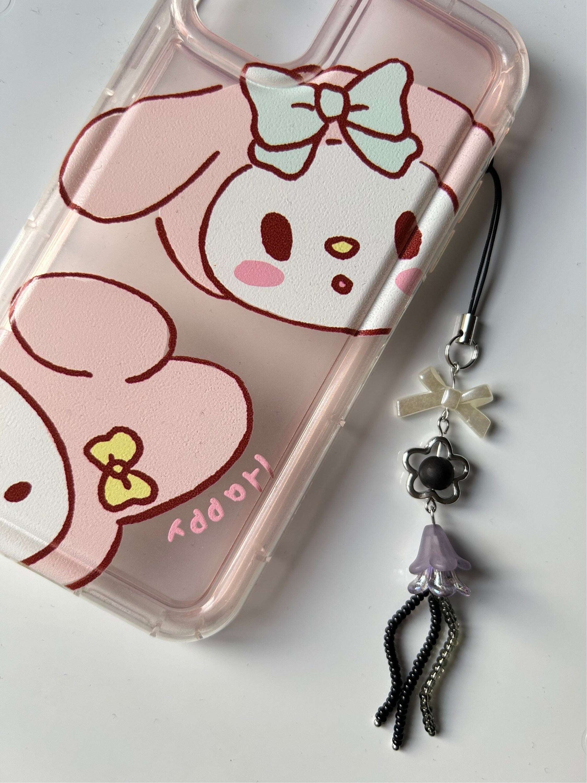 HANDMADE Cute Jellyfish Phone Charms Black Grey