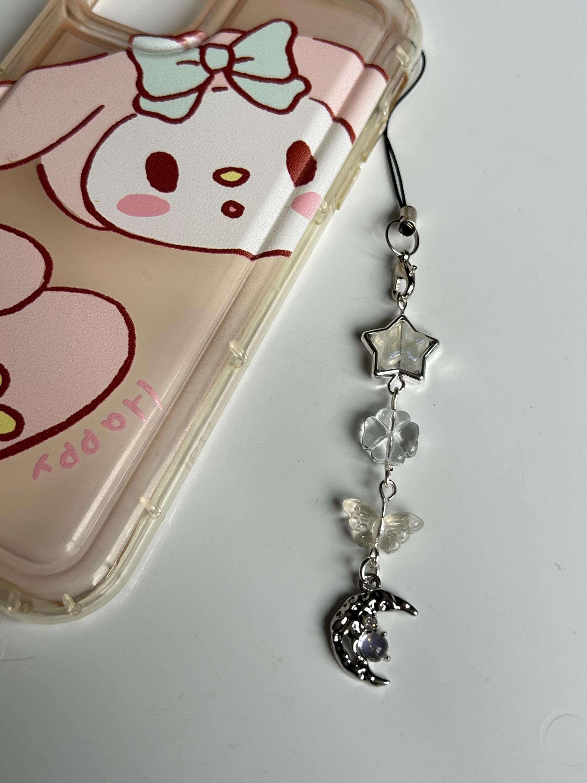 HANDMADE Cute Whimsical Iridescent Phone Charms Moon