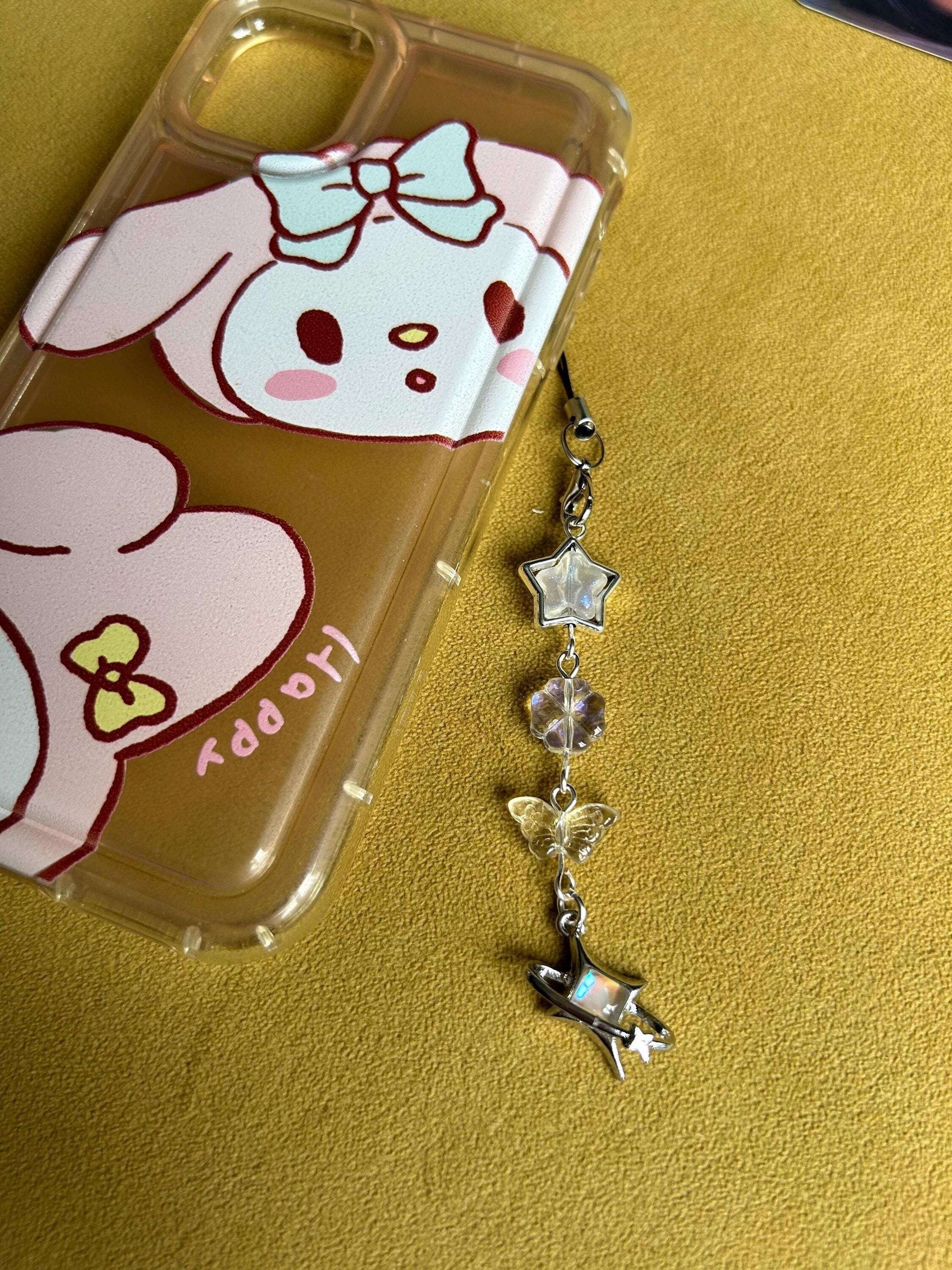 HANDMADE Cute Whimsical Iridescent Phone Charms Star
