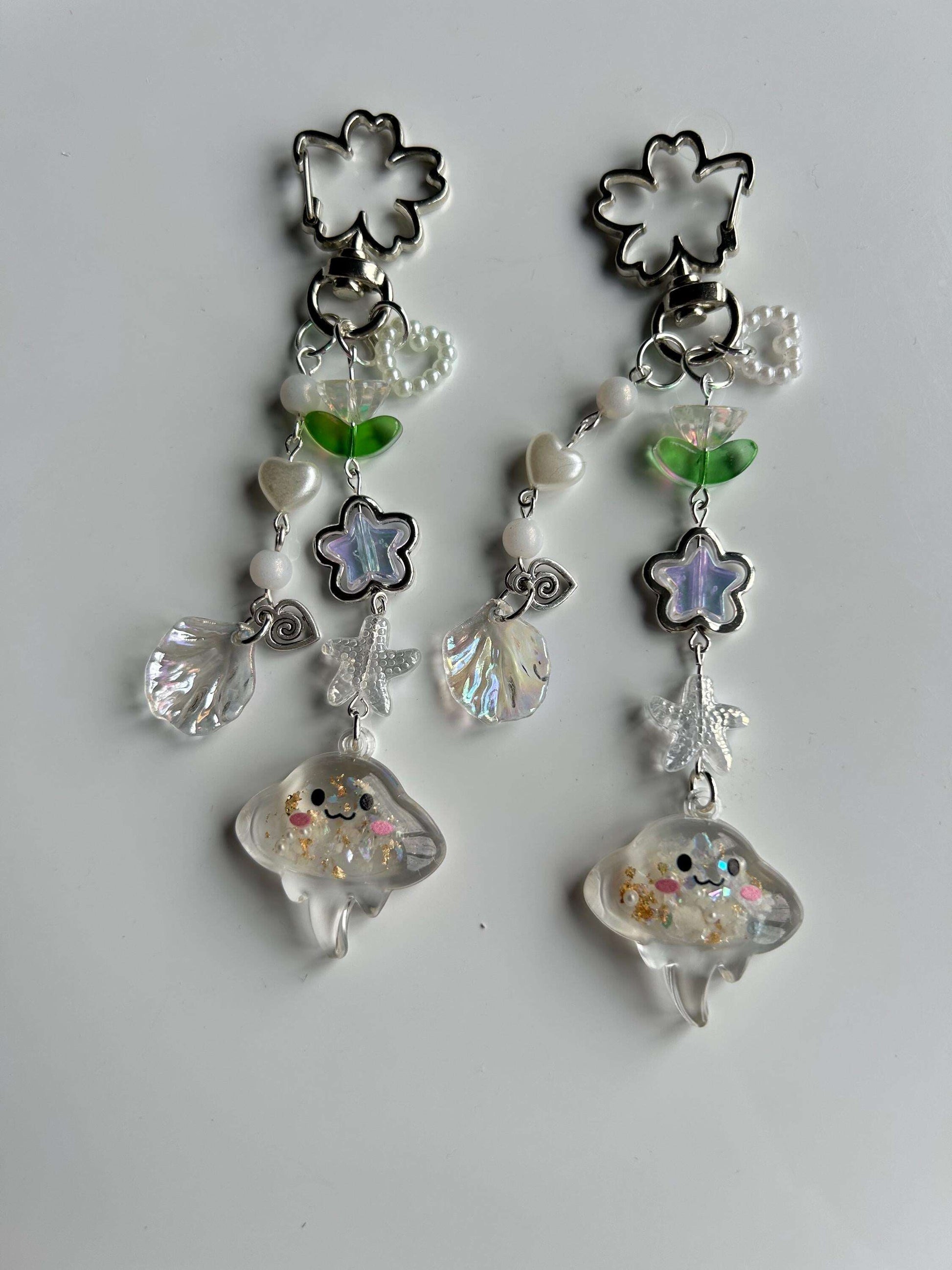 HANDMADE Cute Kawaii Stingray Keychains Clear