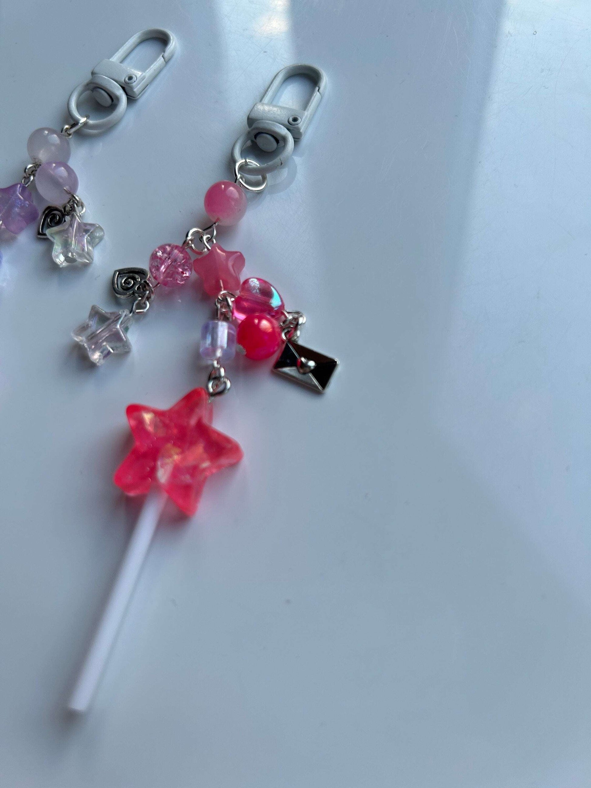 HANDMADE Cute Kawaii Magic Wand Keychains Pink