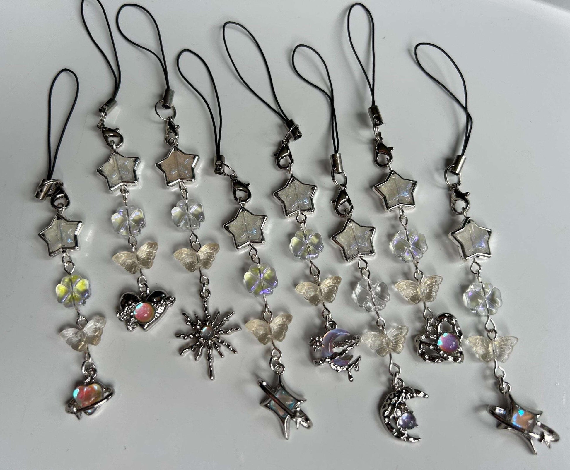 HANDMADE Cute Whimsical Iridescent Phone Charms