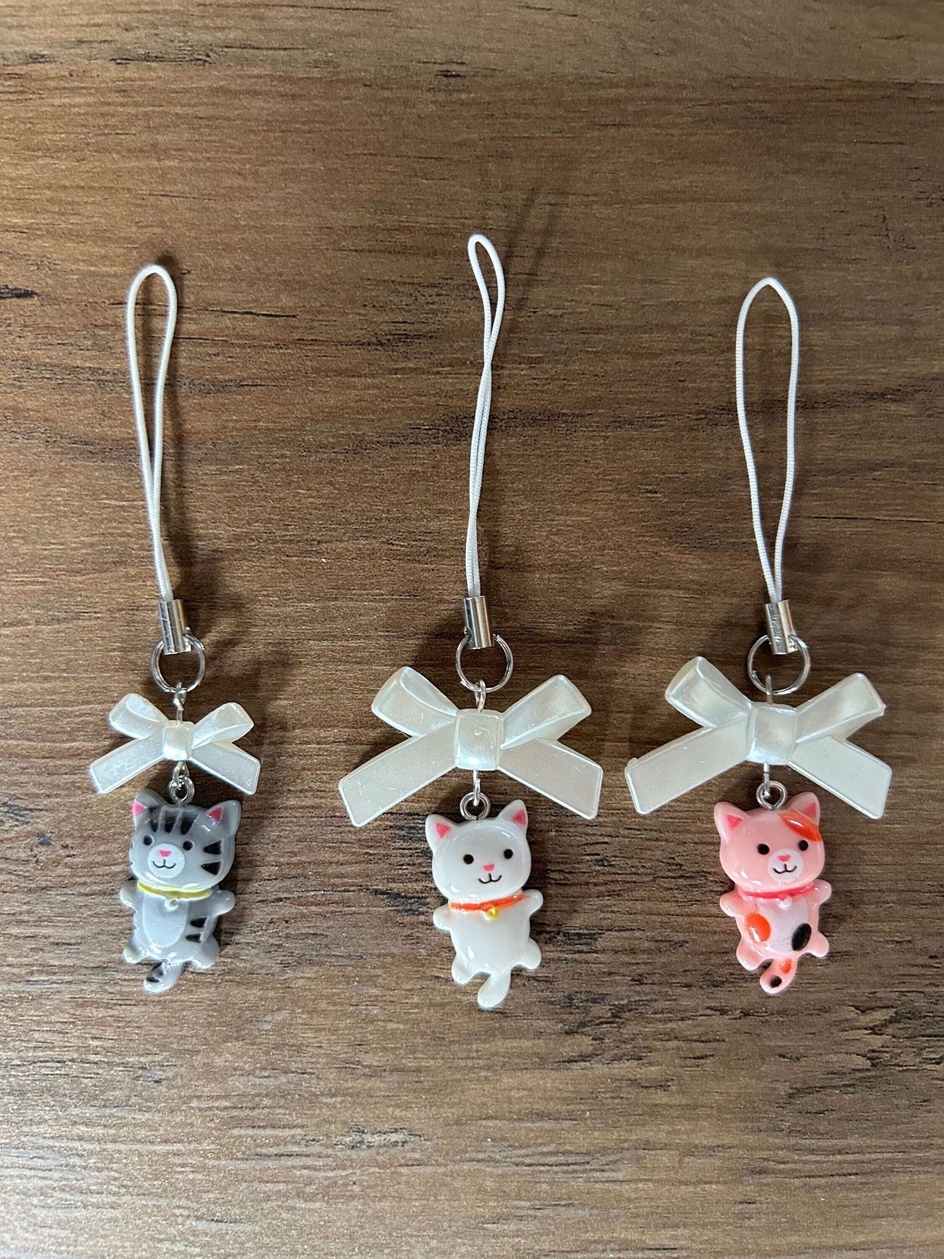 HANDMADE Cute Kawaii Calico Cat Kitty Phone Charms