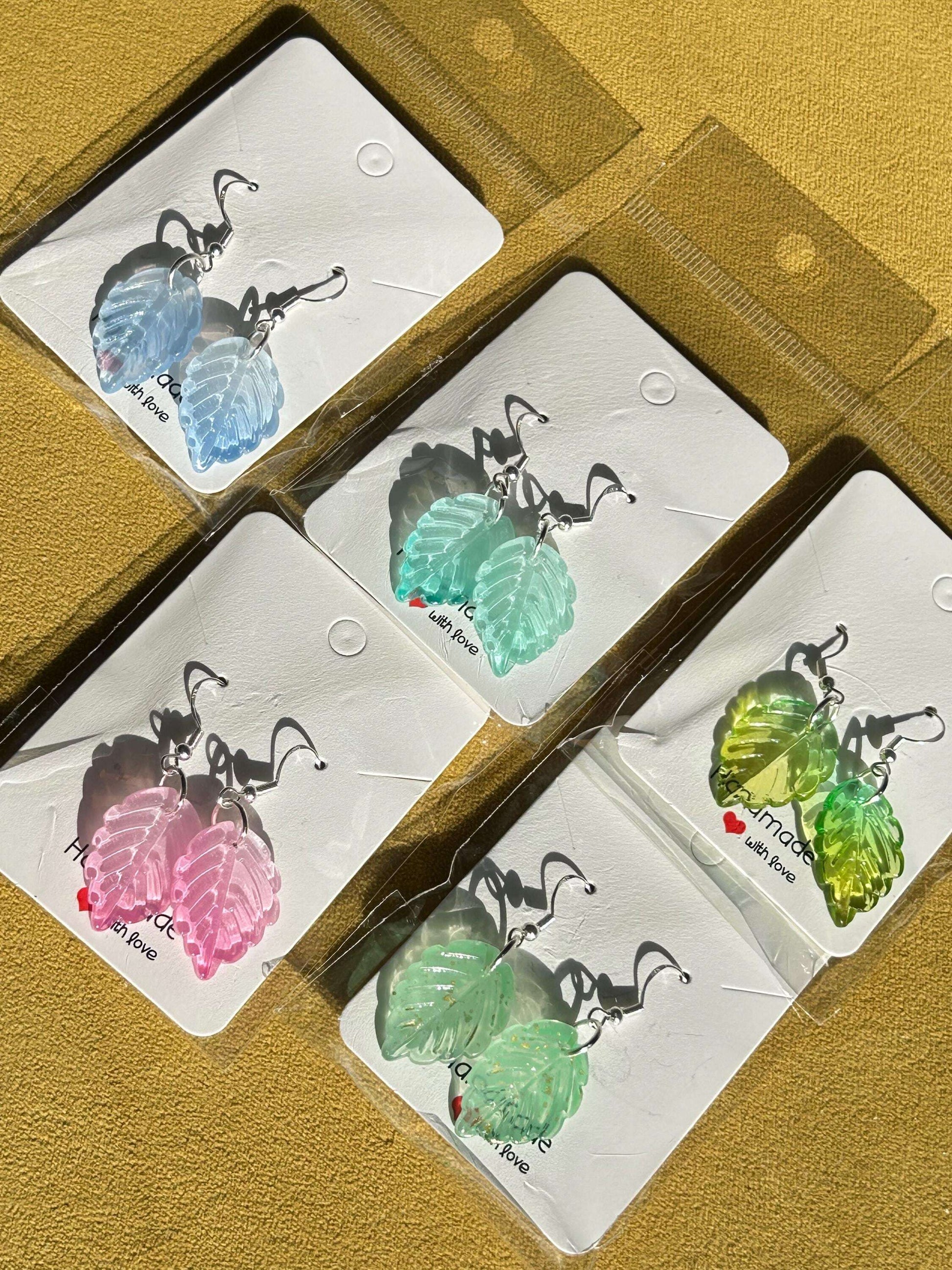 NEW Handmade Cute Coquette Sterling Silver Leaf Earrings