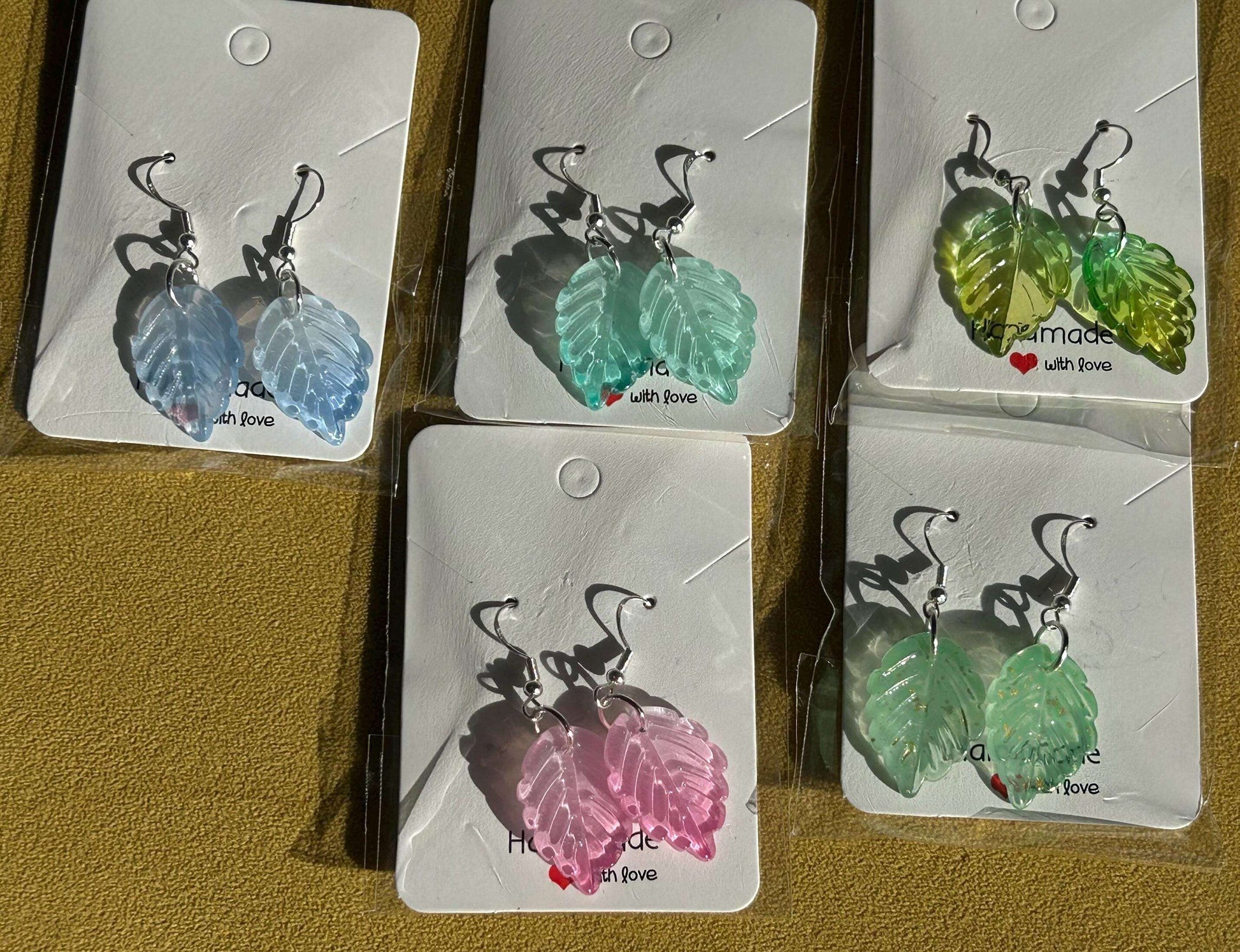 NEW Handmade Cute Coquette Sterling Silver Leaf Earrings
