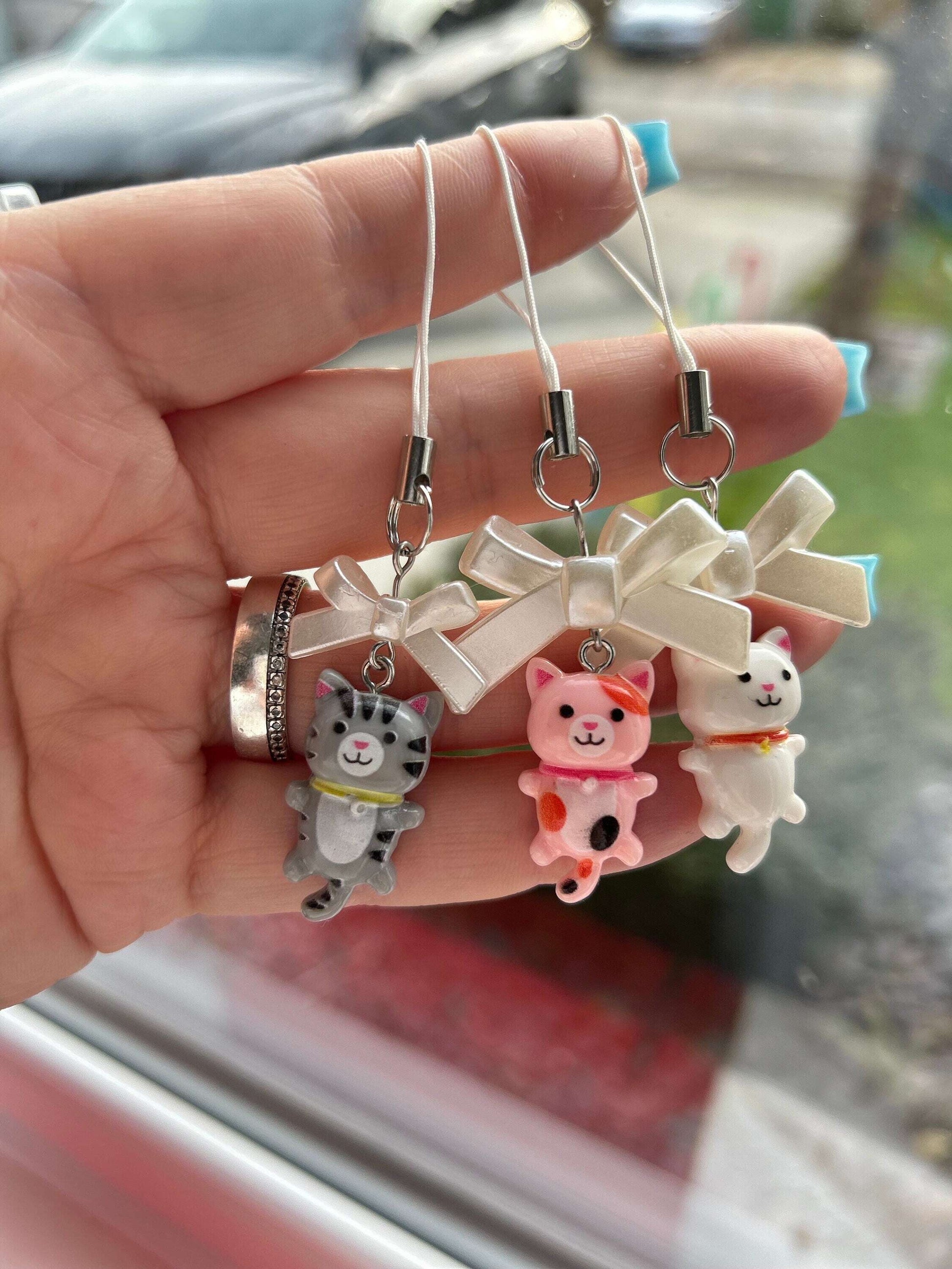 HANDMADE Cute Kawaii Calico Cat Kitty Phone Charms