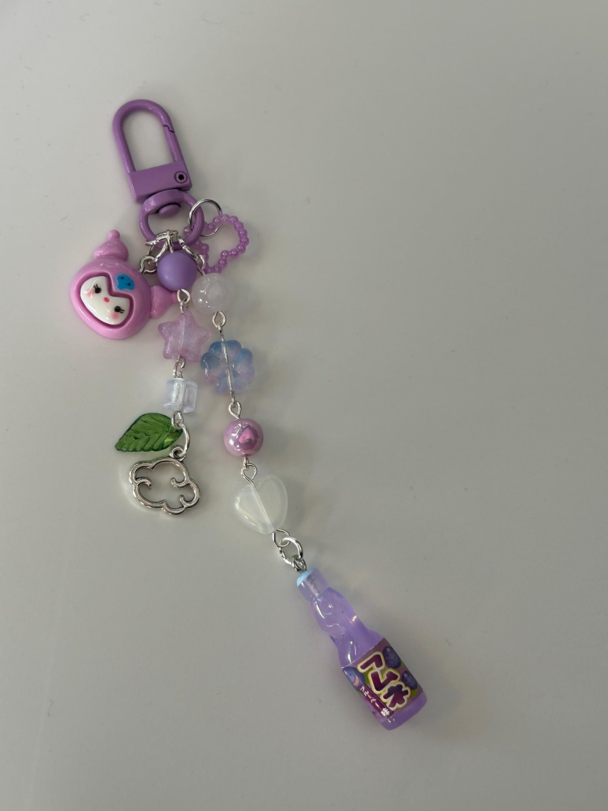 HANDMADE Kawaii Cute Themed Sanrio Ramune Drink Bottle Keychains Kuromi