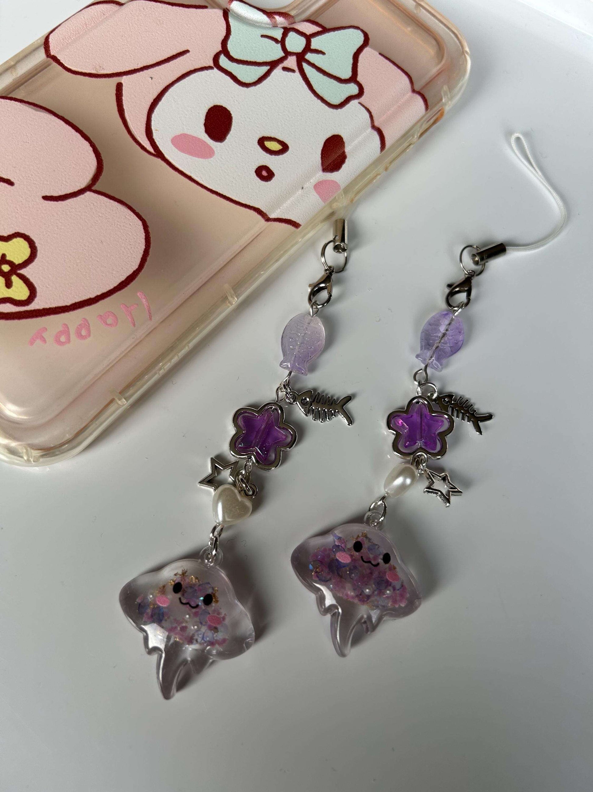 HANDMADE Cute New Kawaii Stingray Phone Charms Lilac