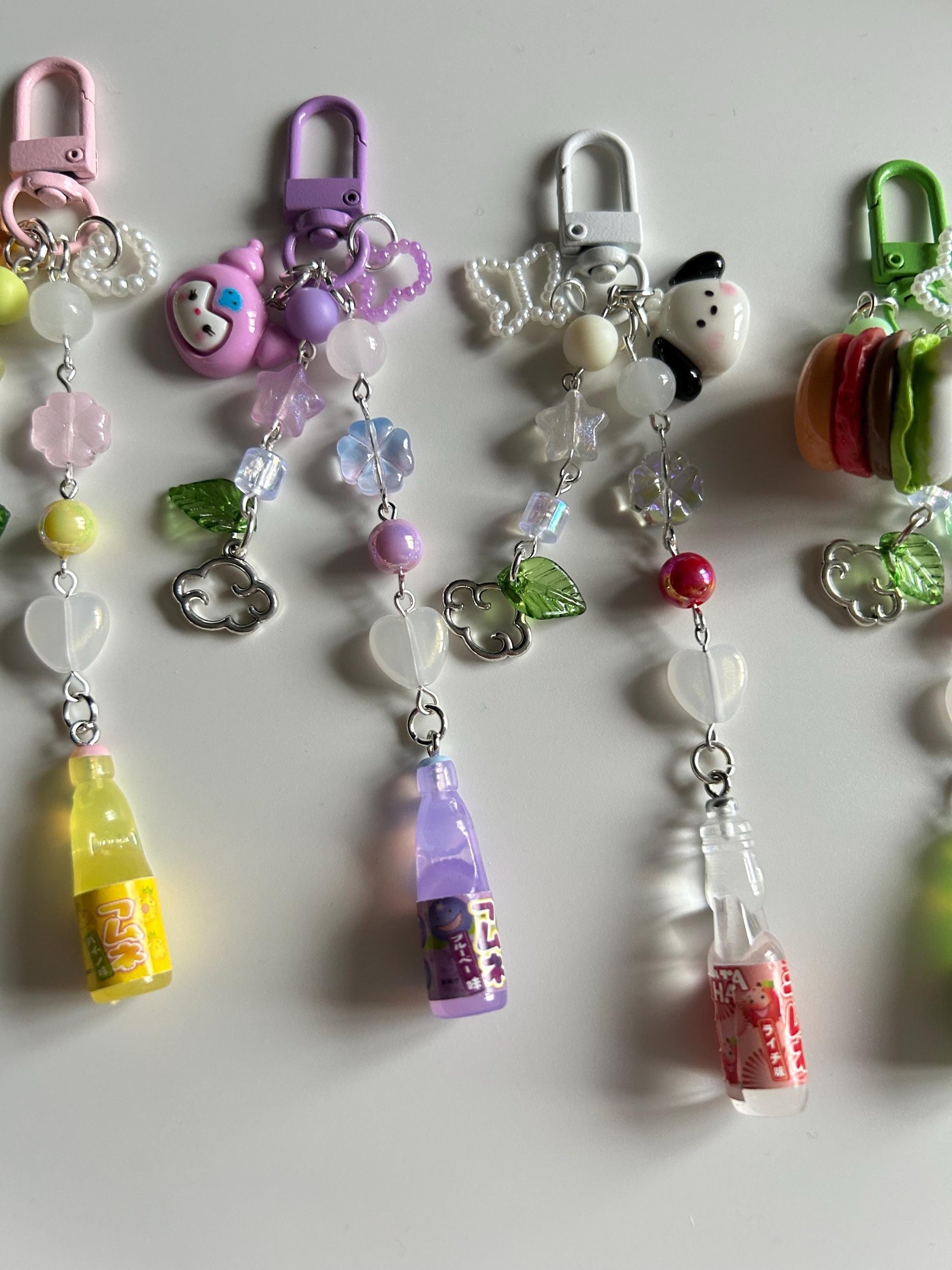 HANDMADE Kawaii Cute Themed Sanrio Ramune Drink Bottle Keychains