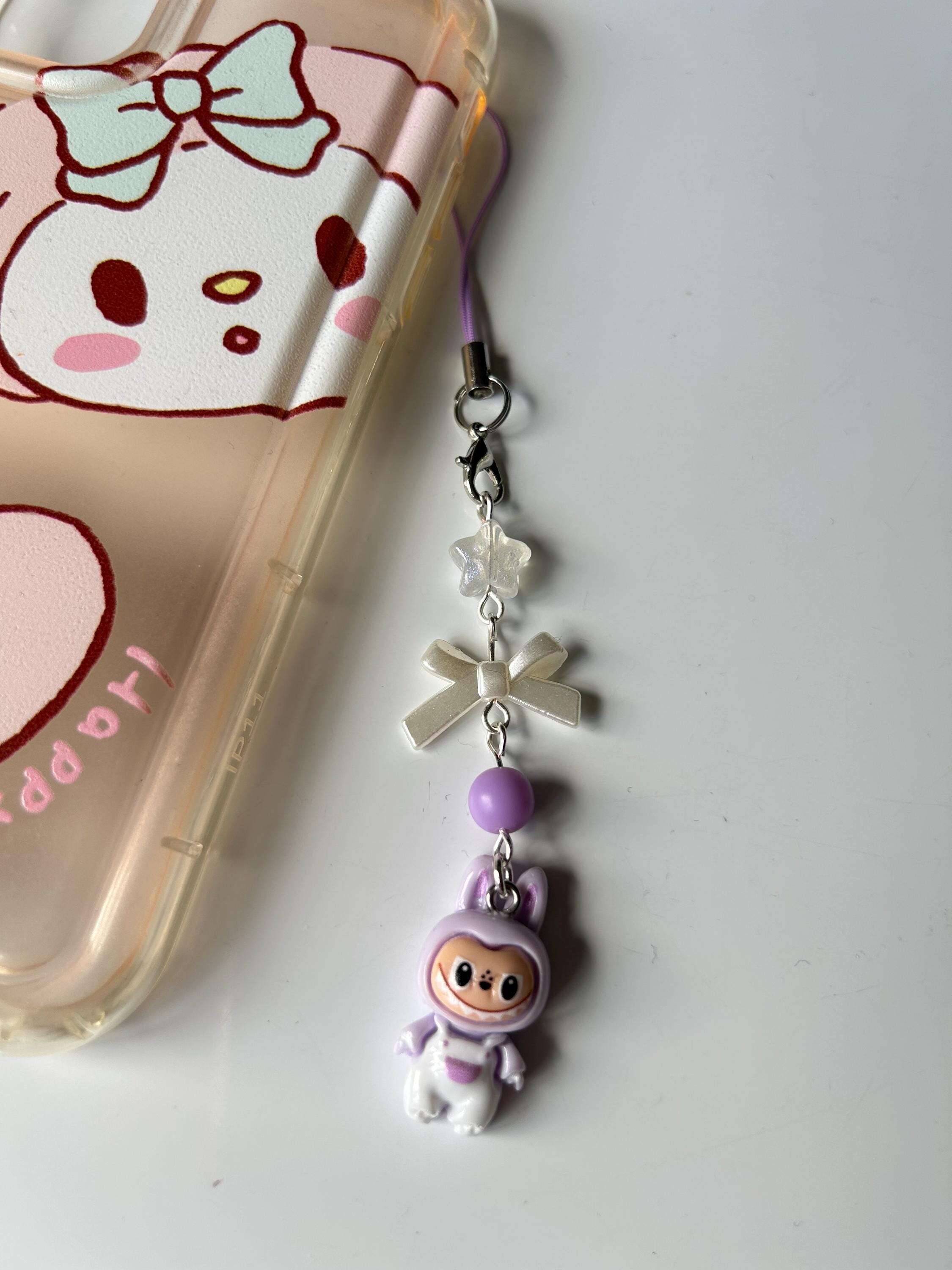 HANDMADE Cute Monsters Themed Phone Charm White Overall