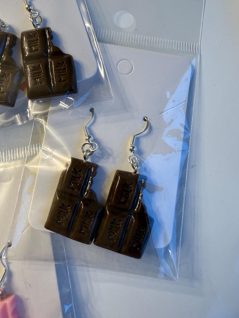 Handmade Y2K Chocolate Bar Earrings
