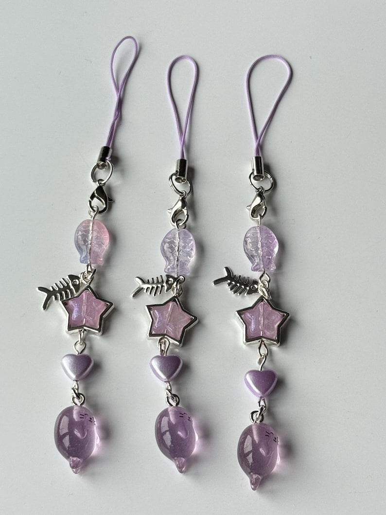 Handmade Purple Kawaii Seal Phone Charms