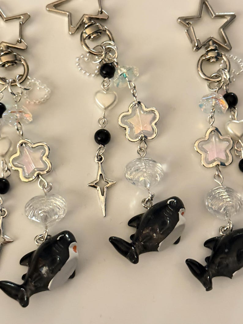 Handmade Kawaii black Shark keychain