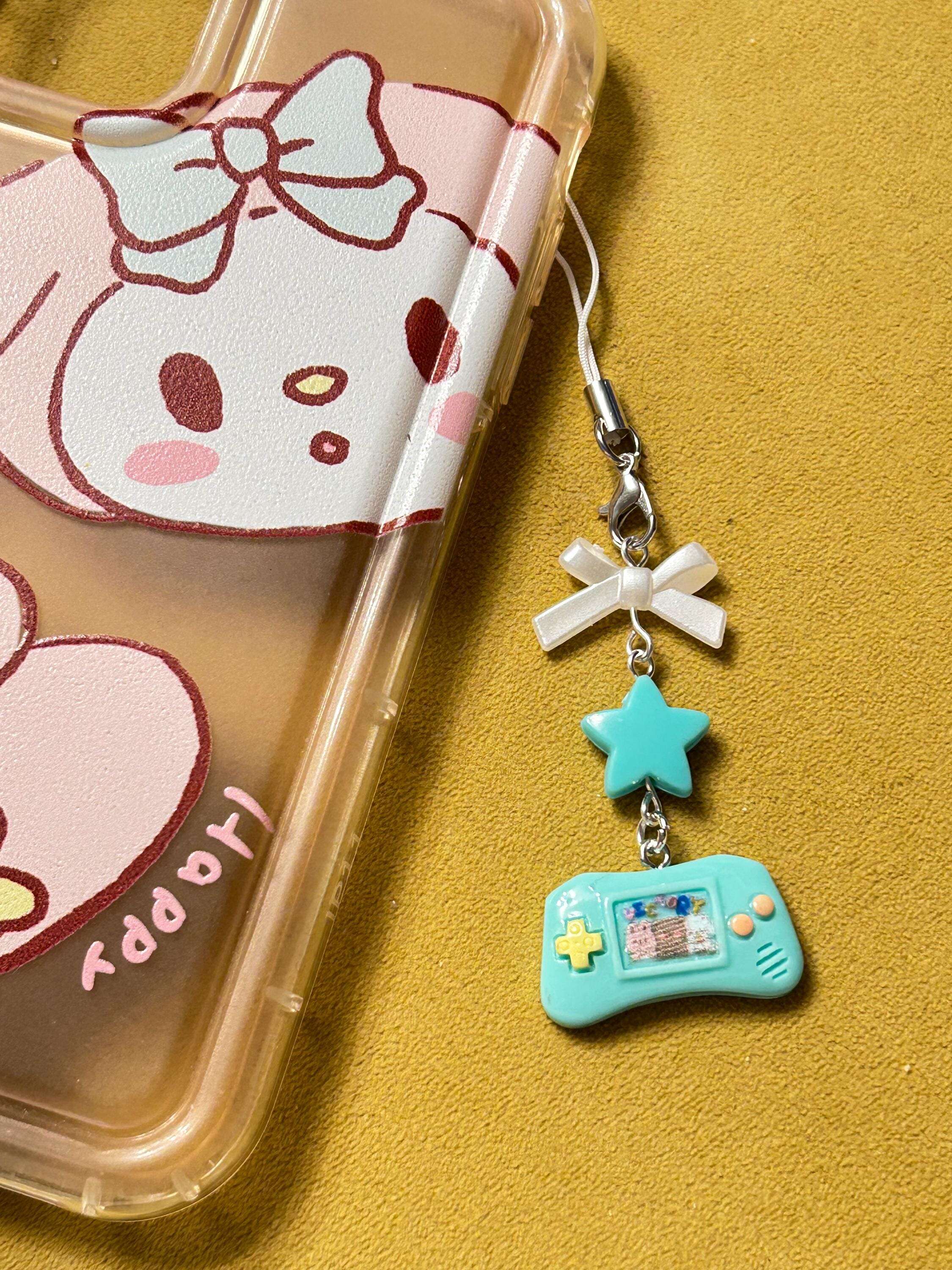 HANDMADE Cute Retro Gamer Girl Console Phone Charms Green