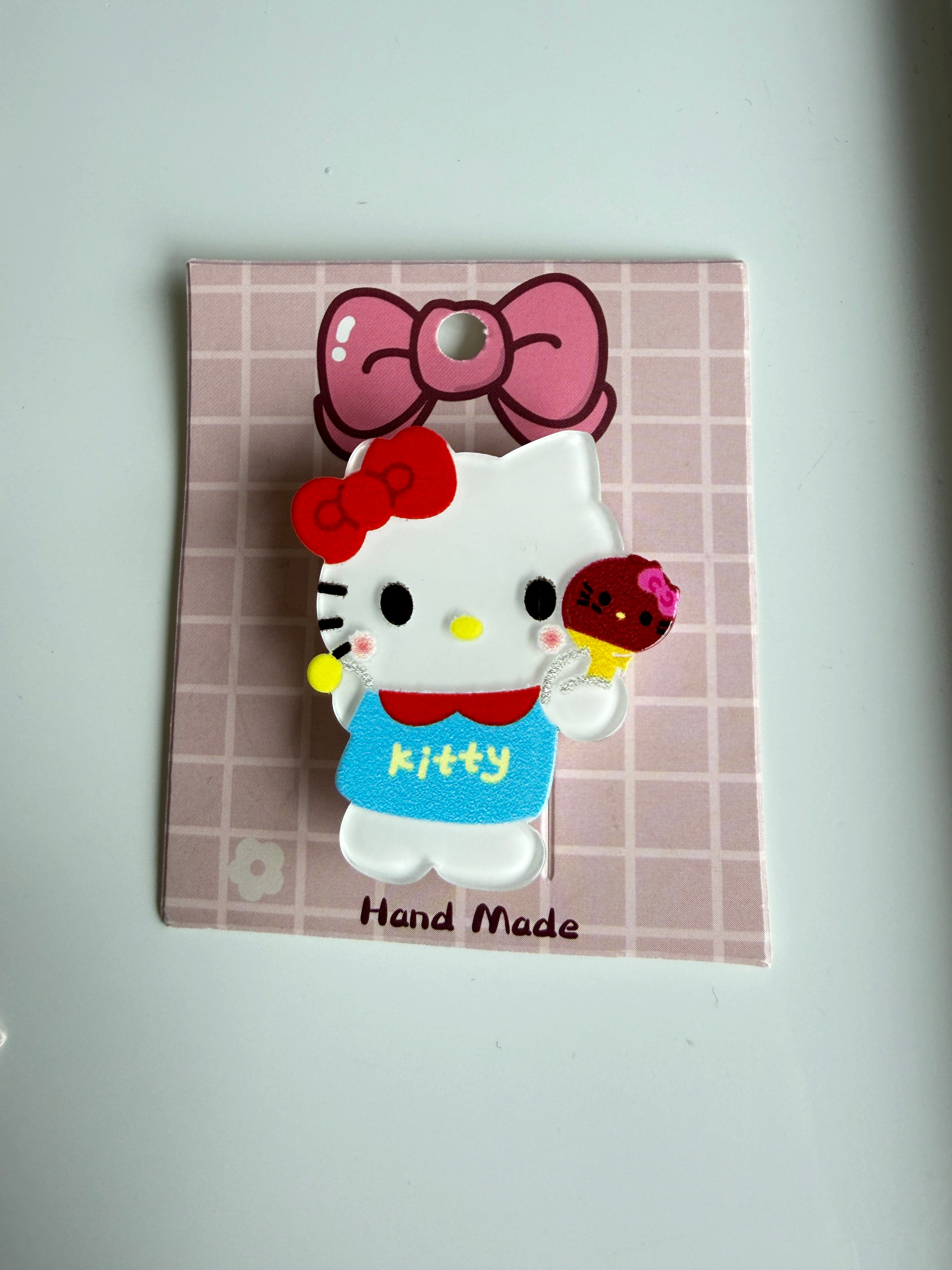 Super Cute Handmade Kawaii HK Hair Clips. kitty hair slides