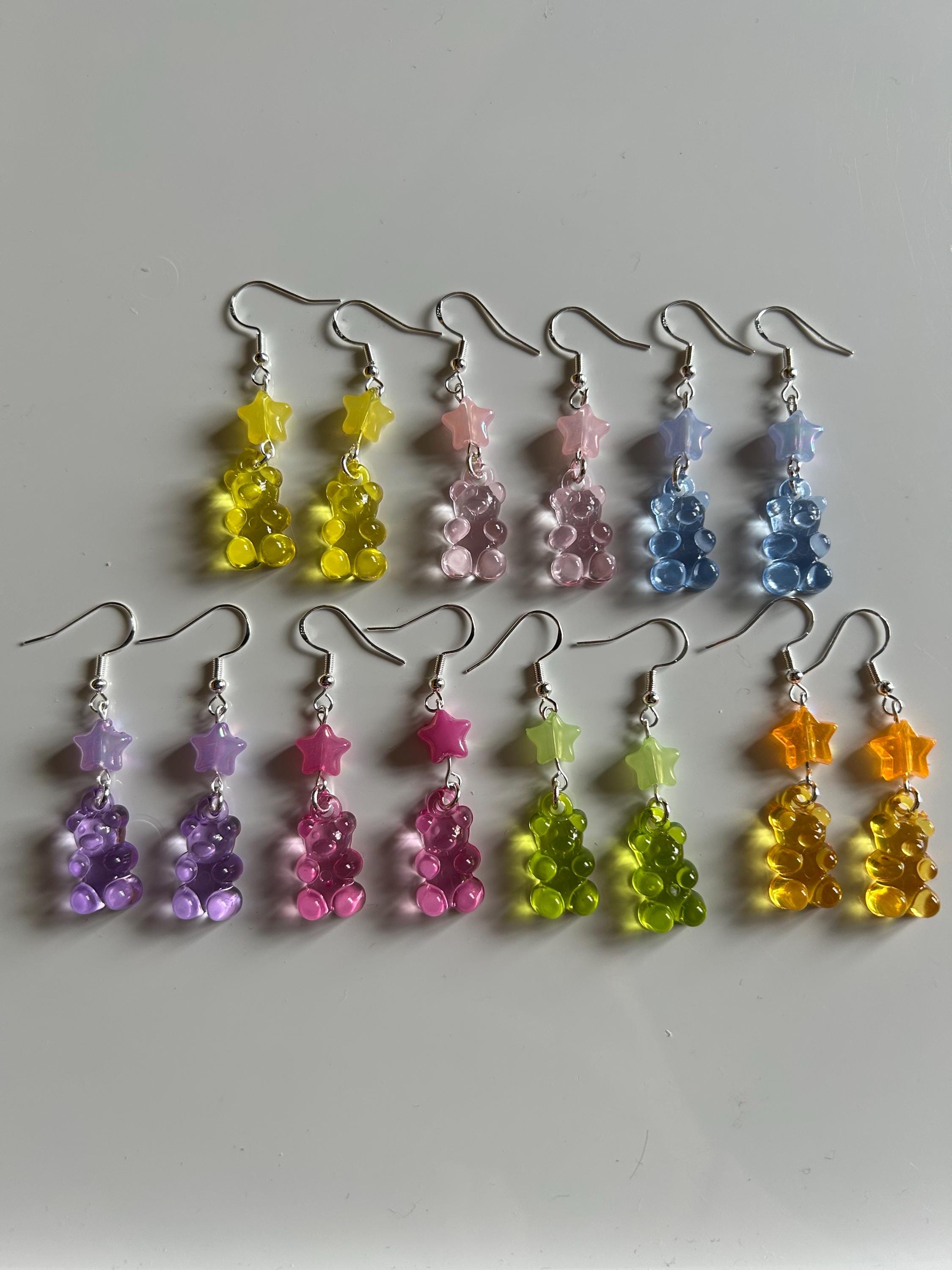 Handmade Cute Gummy Bear Inspired Sterling Silver Earrings
