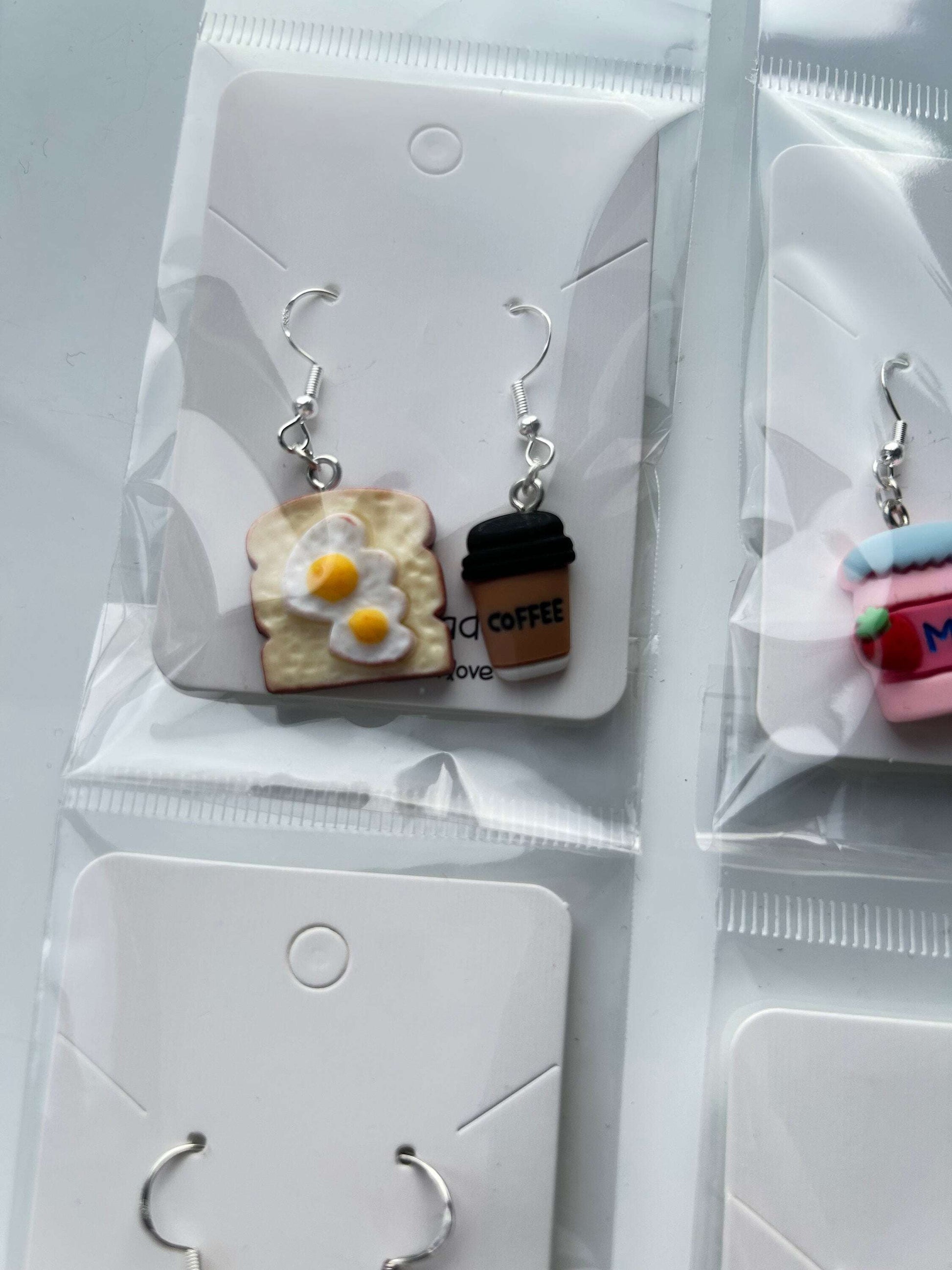 Handmade Cute Kawaii Food and Drink Sterling Silver Earrings
