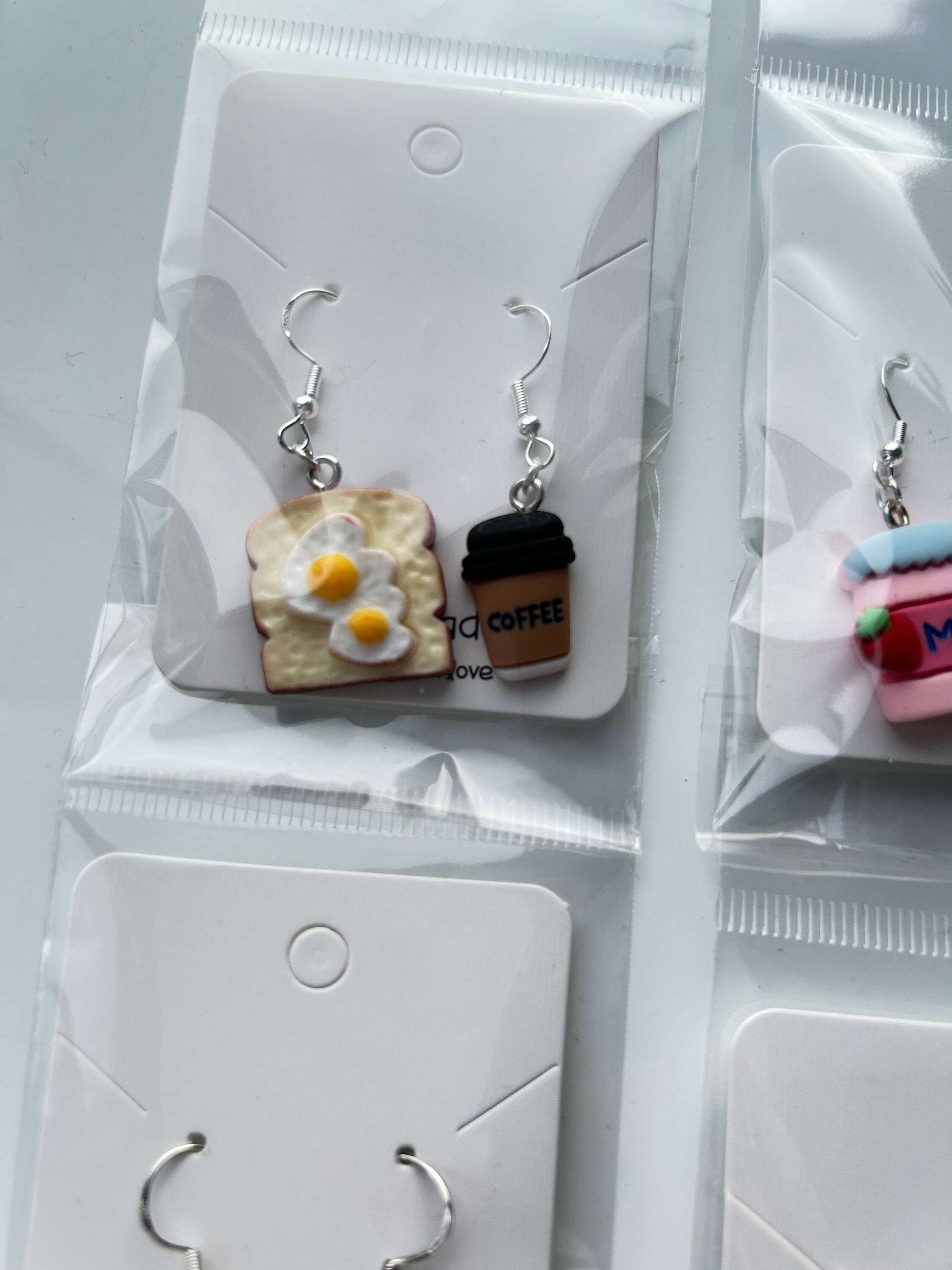 Handmade Cute Kawaii Food and Drink Sterling Silver Earrings