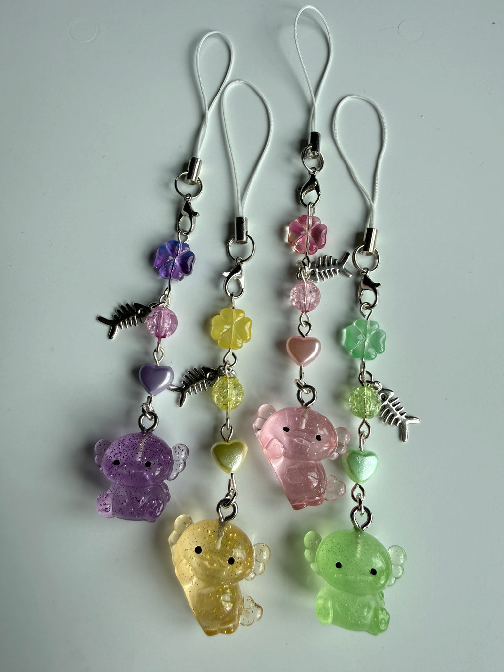 Handmade Glow-in-the-Dark Axolotl Phone Charm | Oceancore Collection
