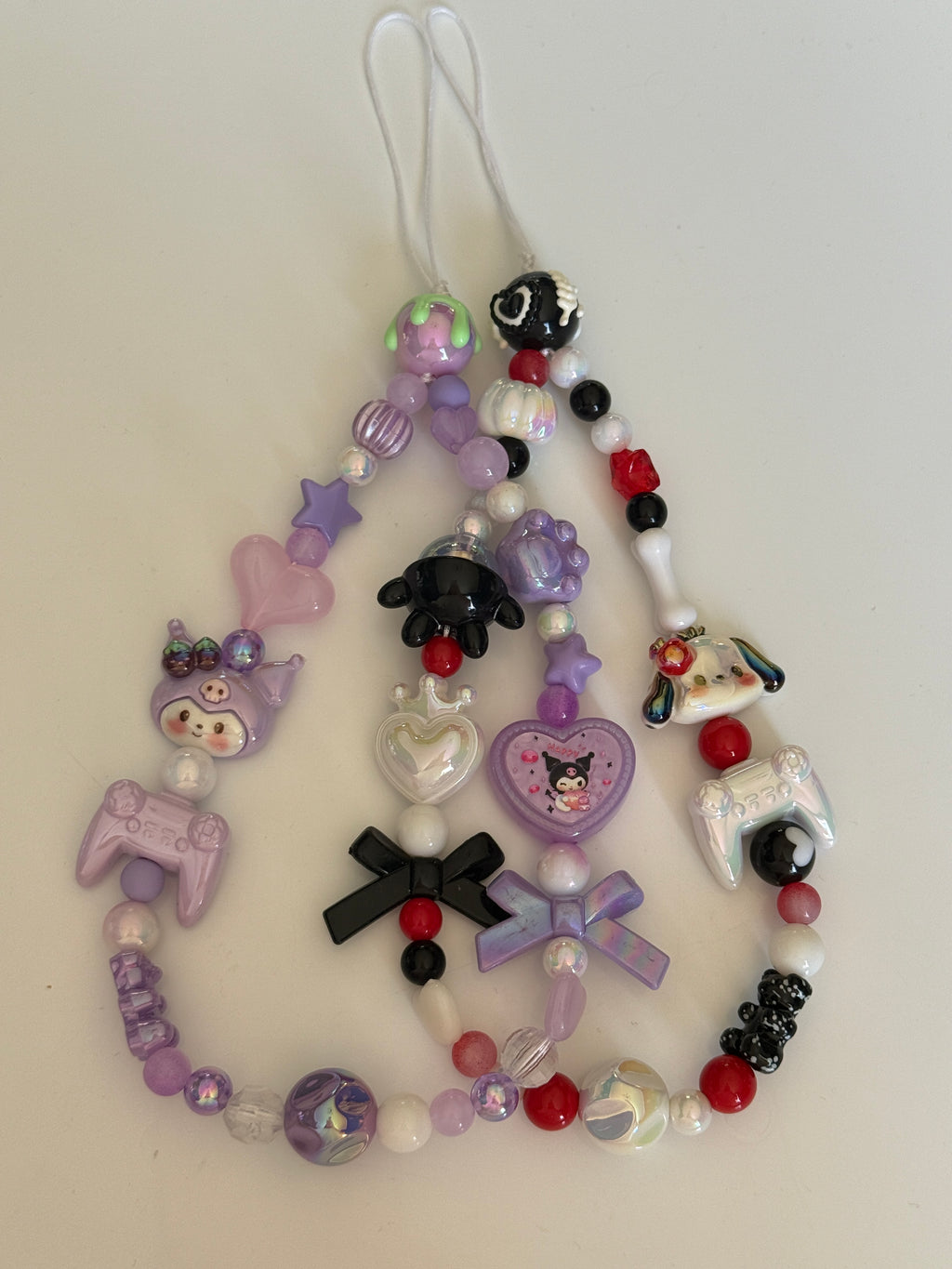 Kawaii Beaded Character Phone Charm – Pastel Mischief or Gothic Gamer