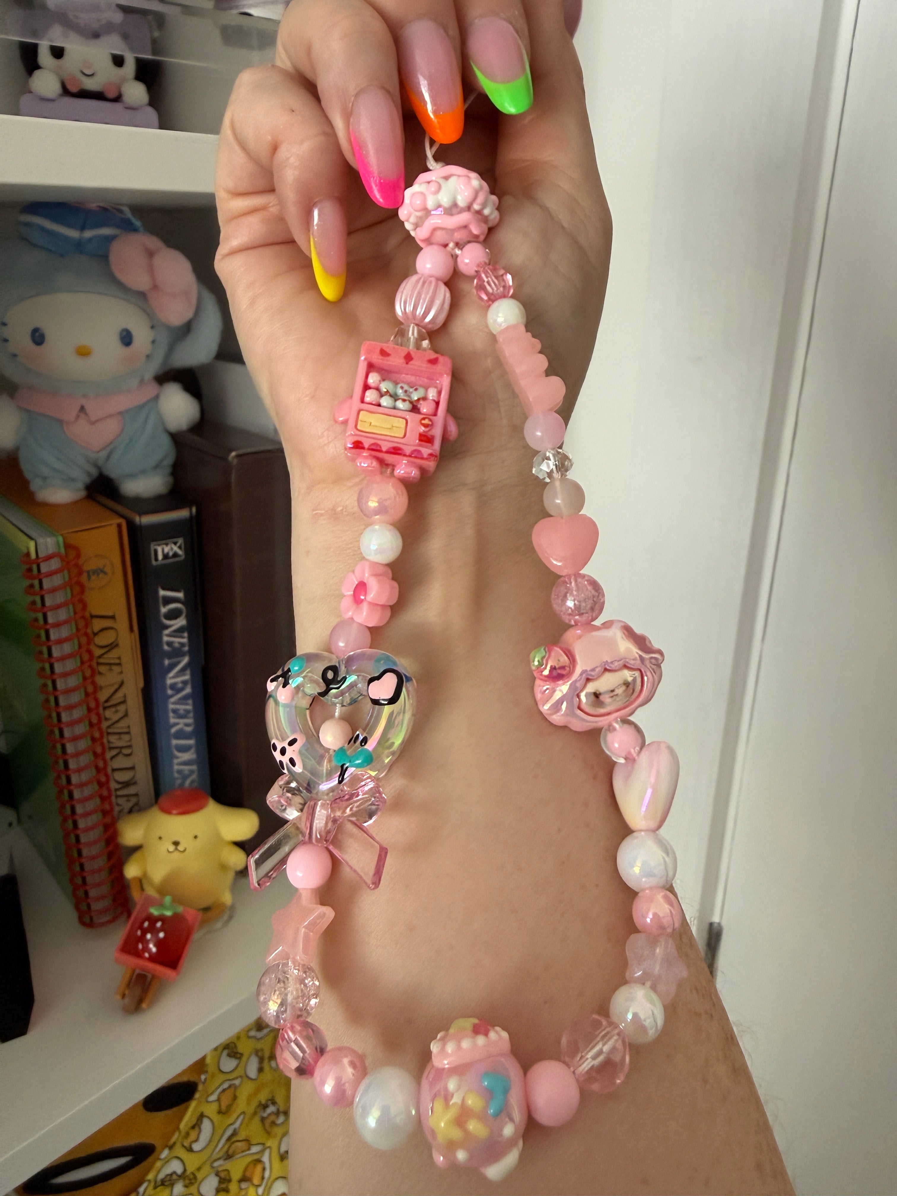 Sanrio Inspired Twist Egg Machine Beaded Phone Strap