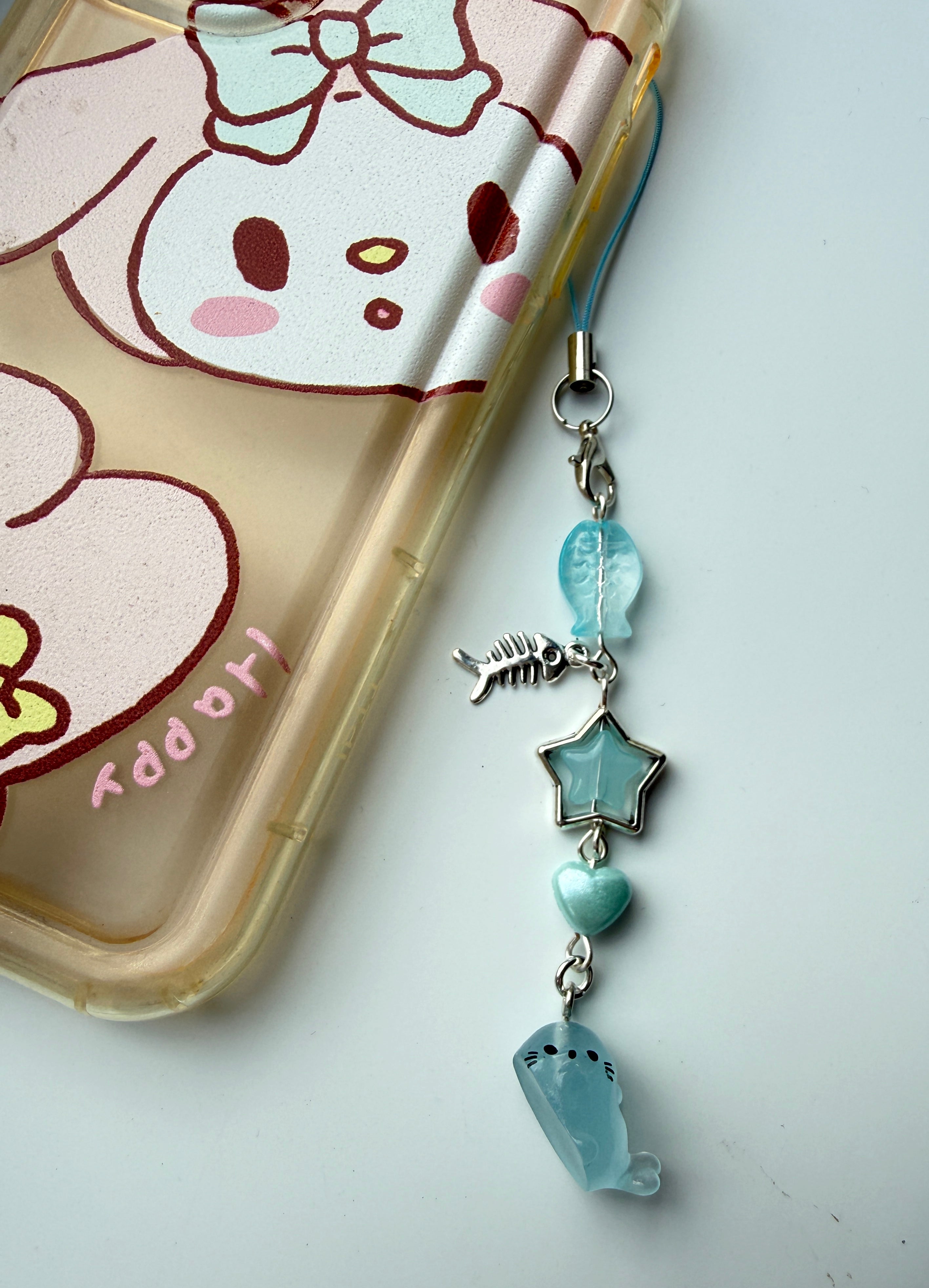 Ocean Buddies™ Silly Seal Phone Charm | Handmade Kawaii Phone Strap | Cute Seal Bag Charm