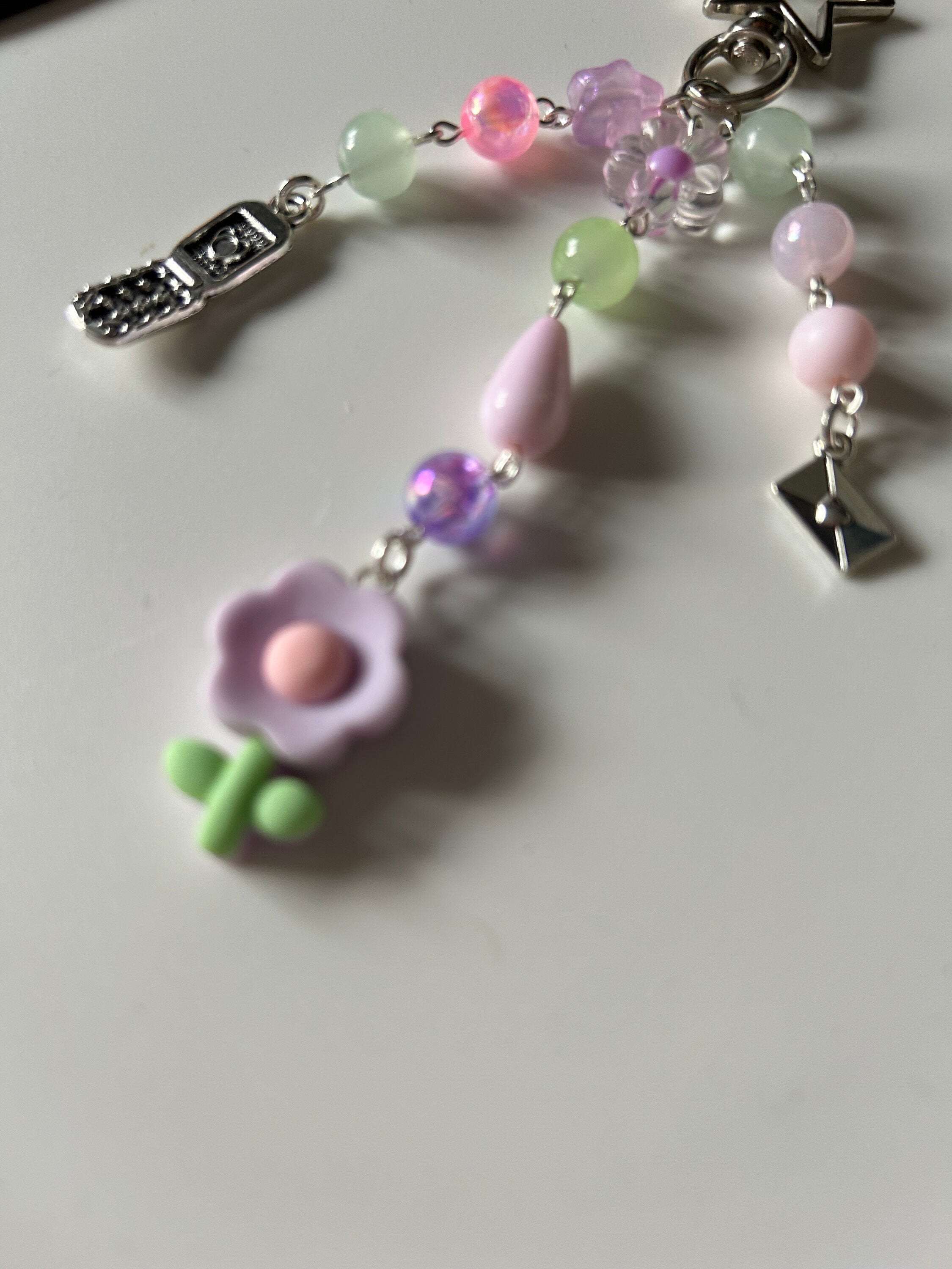 HANDMADE Cute Kawaii Lilac Flower Keychain