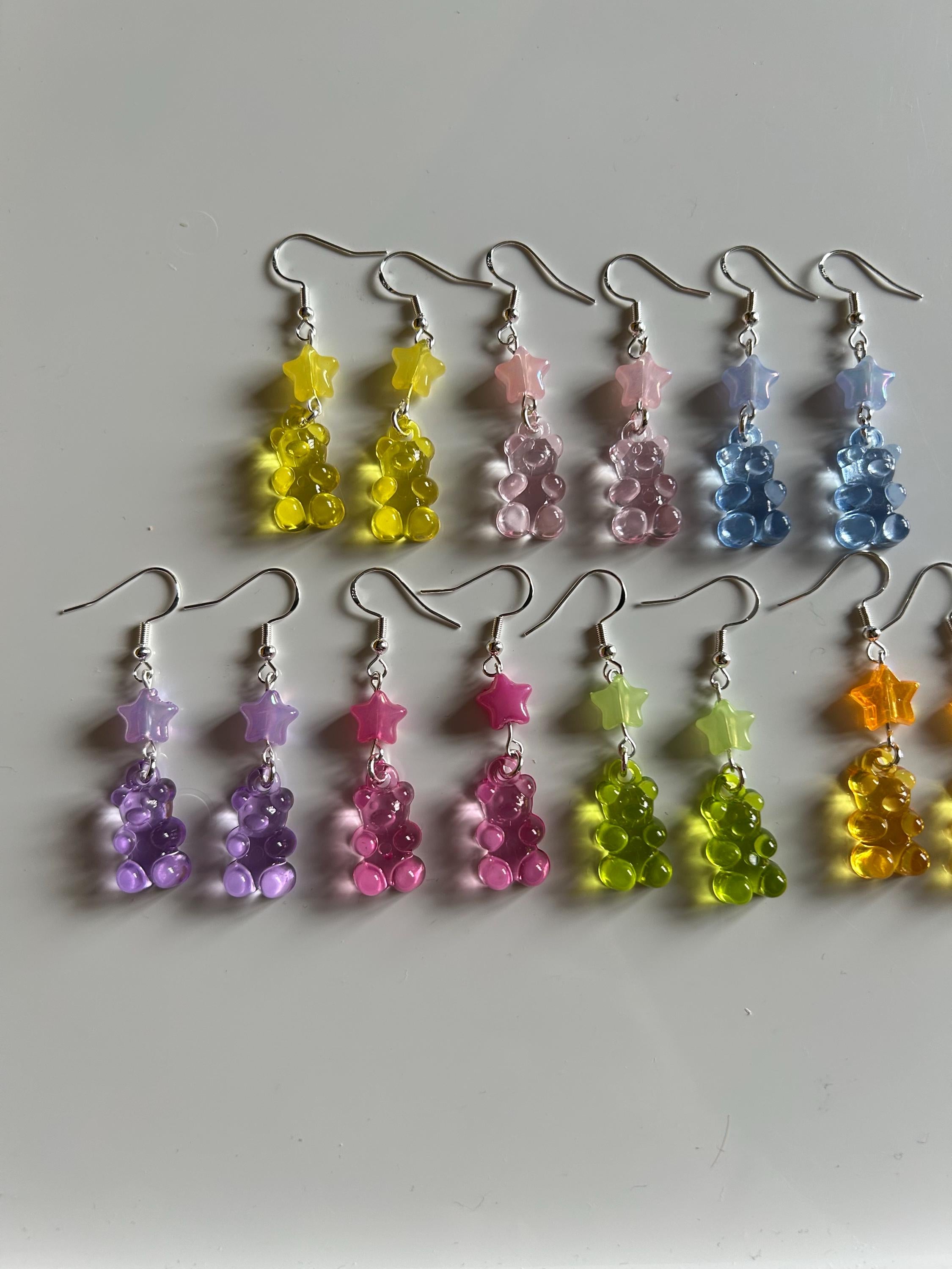 Handmade Cute Gummy Bear Inspired Sterling Silver Earrings