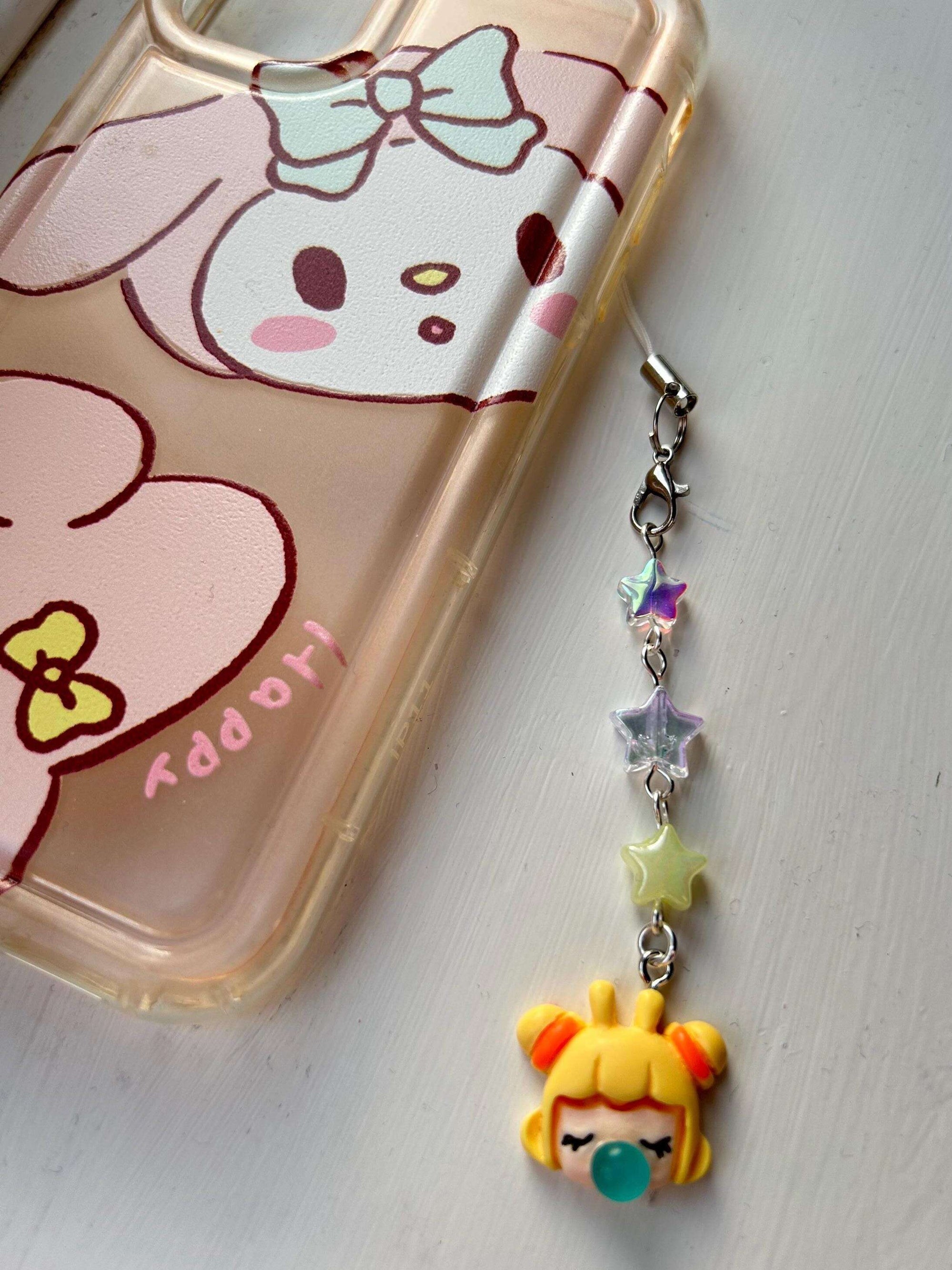 HANDMADE Cute Kawaii Bubblegum Girl Phone Charms Yellow