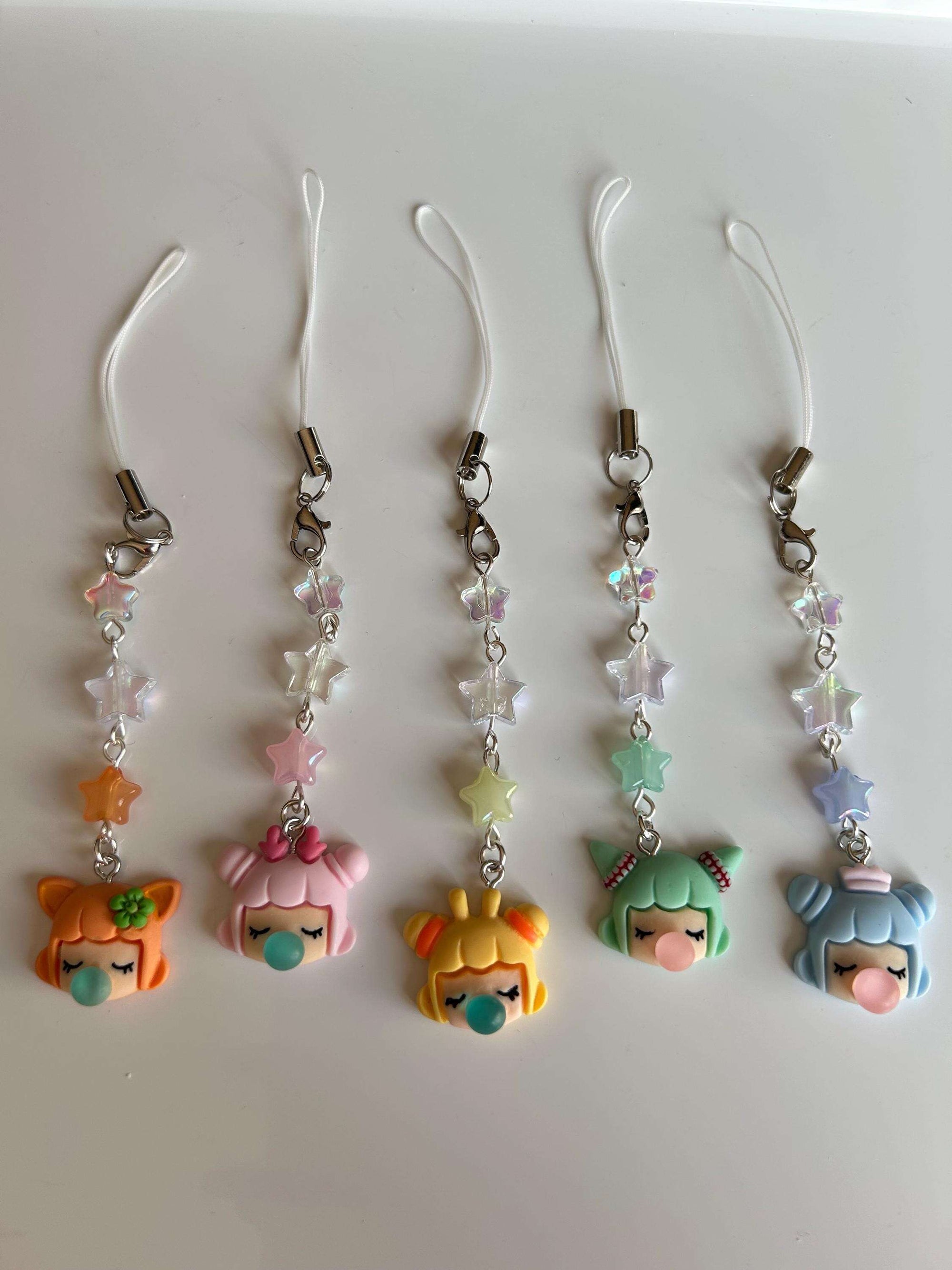HANDMADE Cute Kawaii Bubblegum Girl Phone Charms