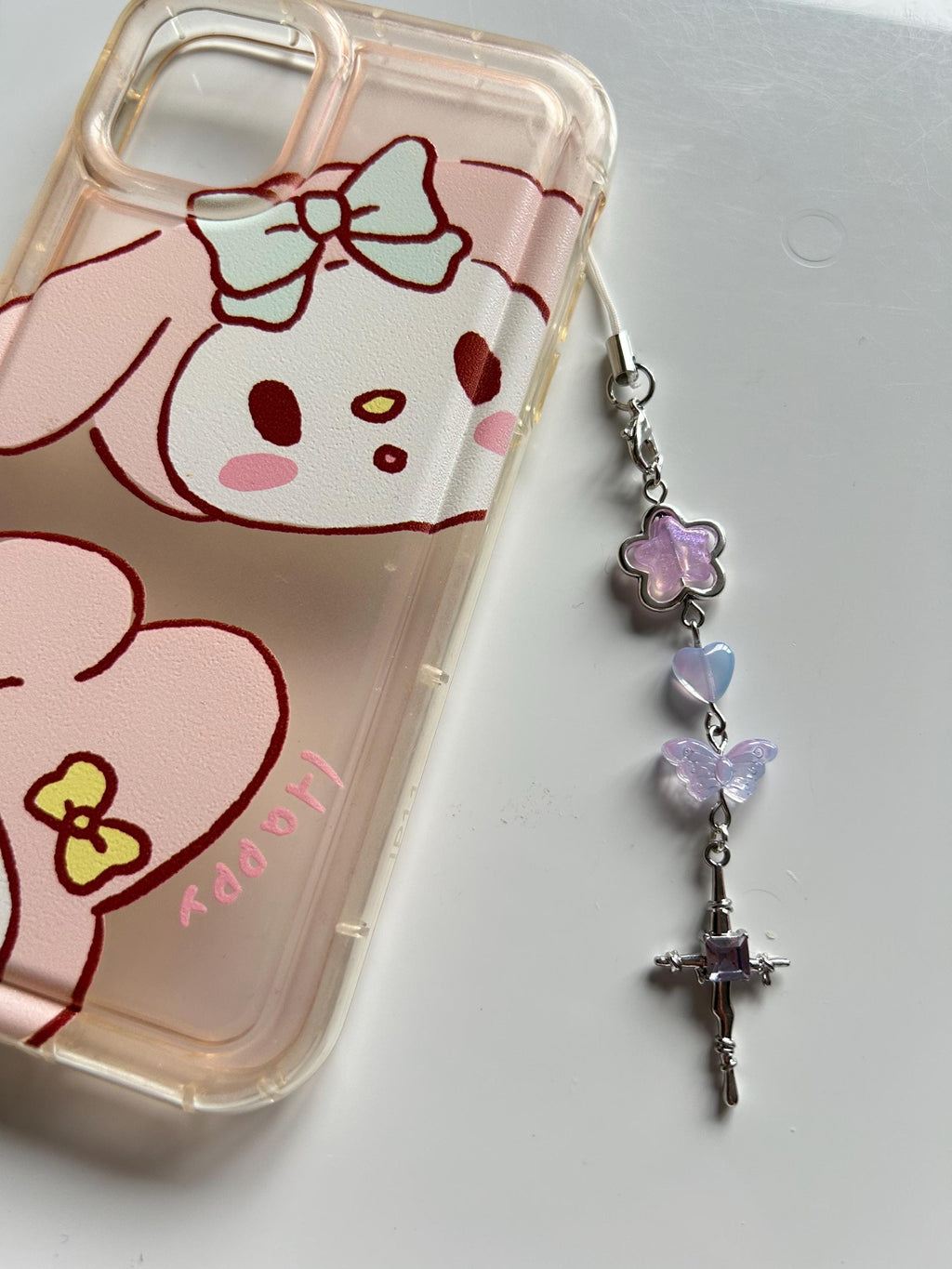 HANDMADE Cute Whimsical Star Phone Charms Purple Pink