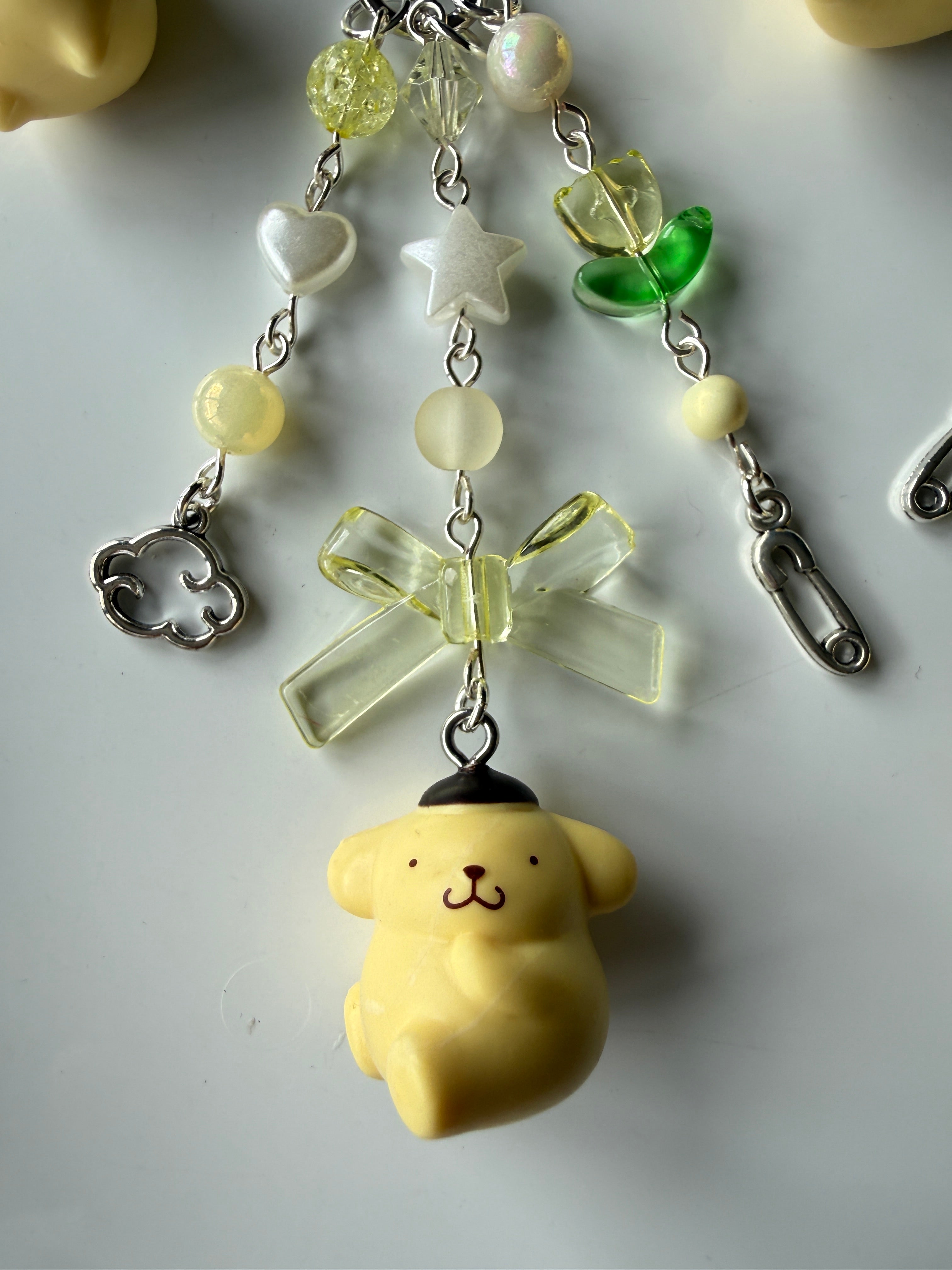 Lemon Clover PomPompurin Pudding Keychain