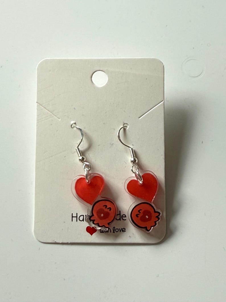 Handmade Cute Sanrio Themed Hangyodon Sterling Silver Earrings