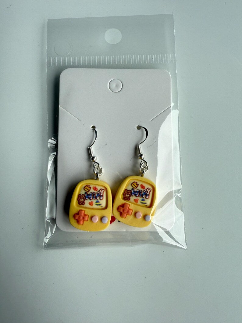 Handmade Cute kawaii Gamer Girl charm Sterling Silver Earrings
