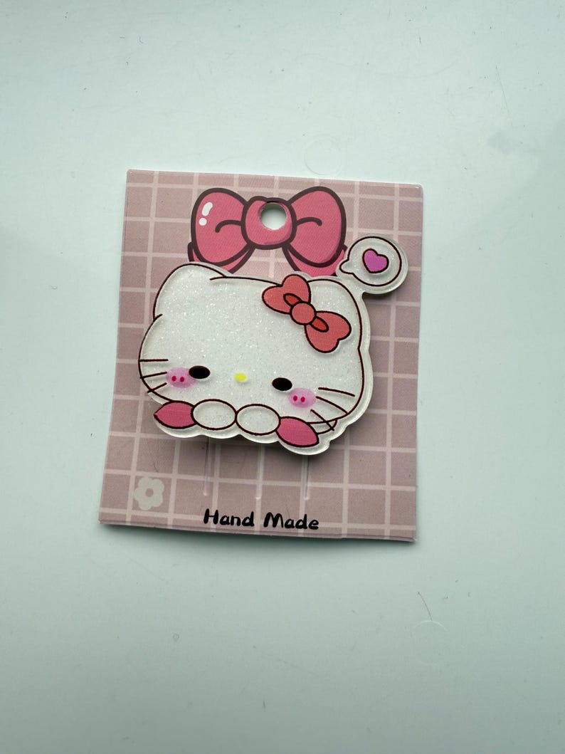 Super Cute Handmade Kawaii HK Hair Clips. kitty hair slides