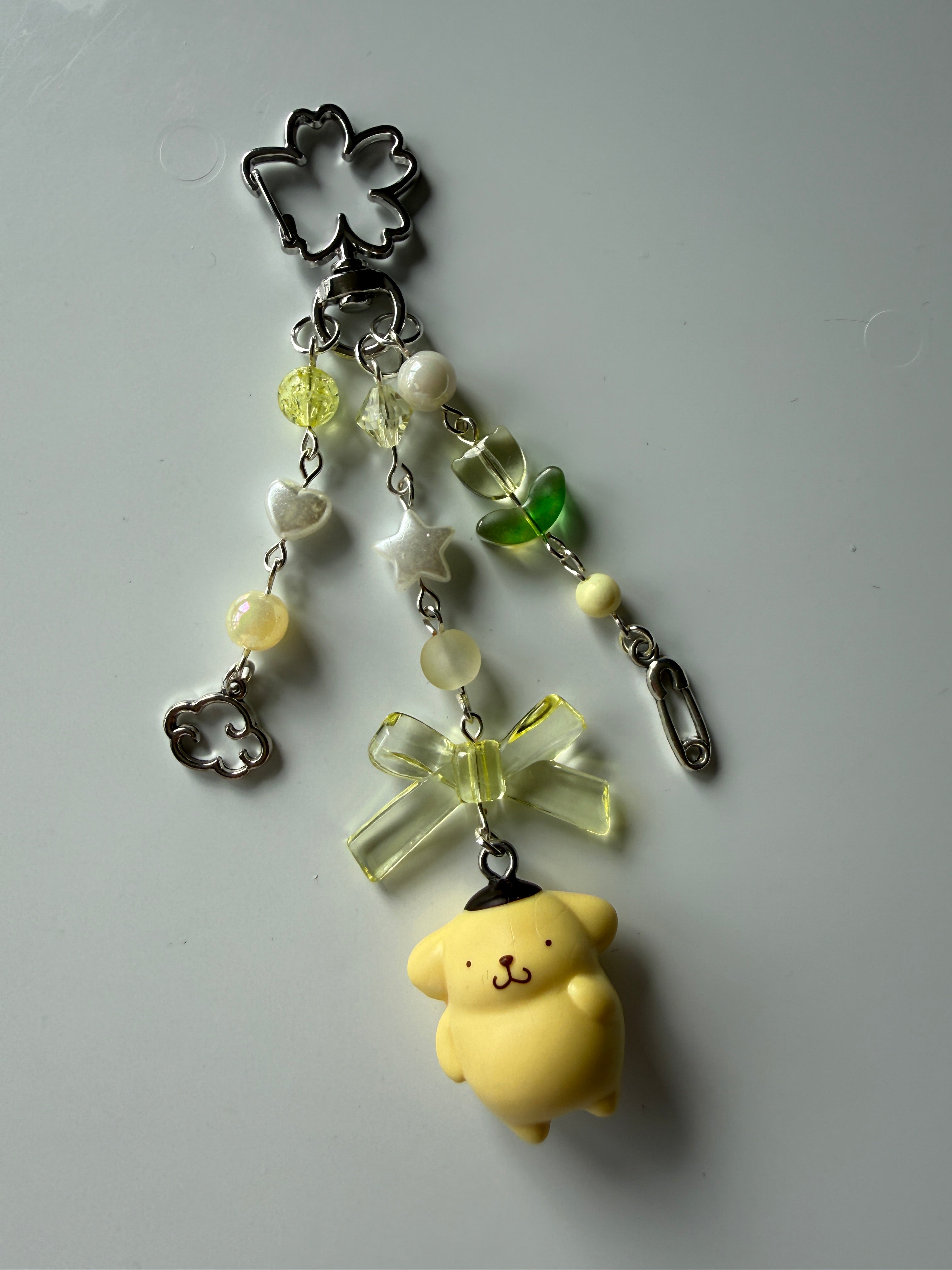 Lemon Clover PomPompurin Pudding Keychain
